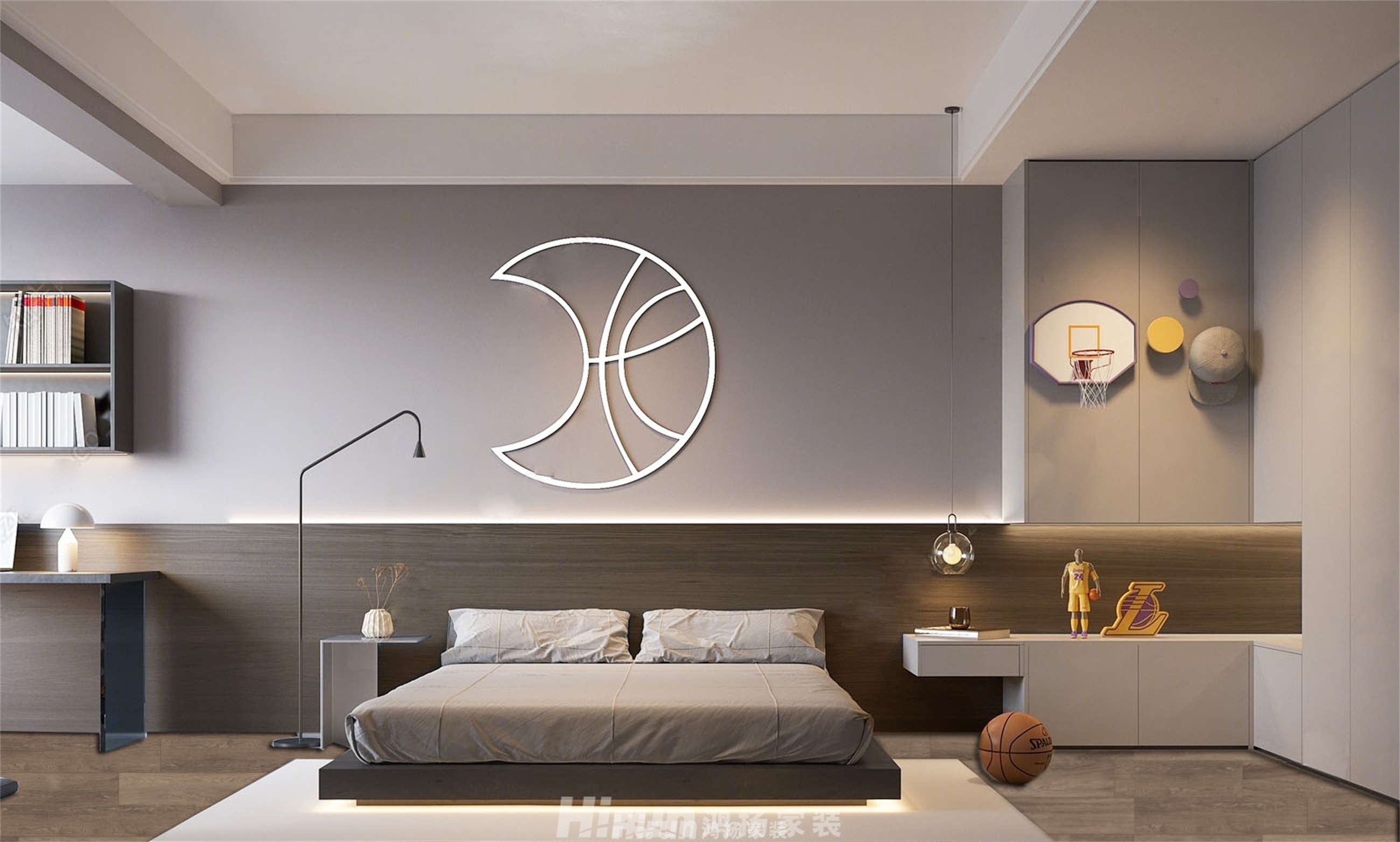 敏捷瓏玥府210㎡雅致現代四居室 裝修案例效果圖-4