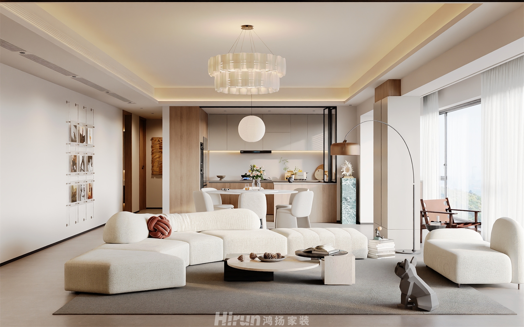 長沙檀府180㎡北歐之光四居室 裝修案例效果圖-1