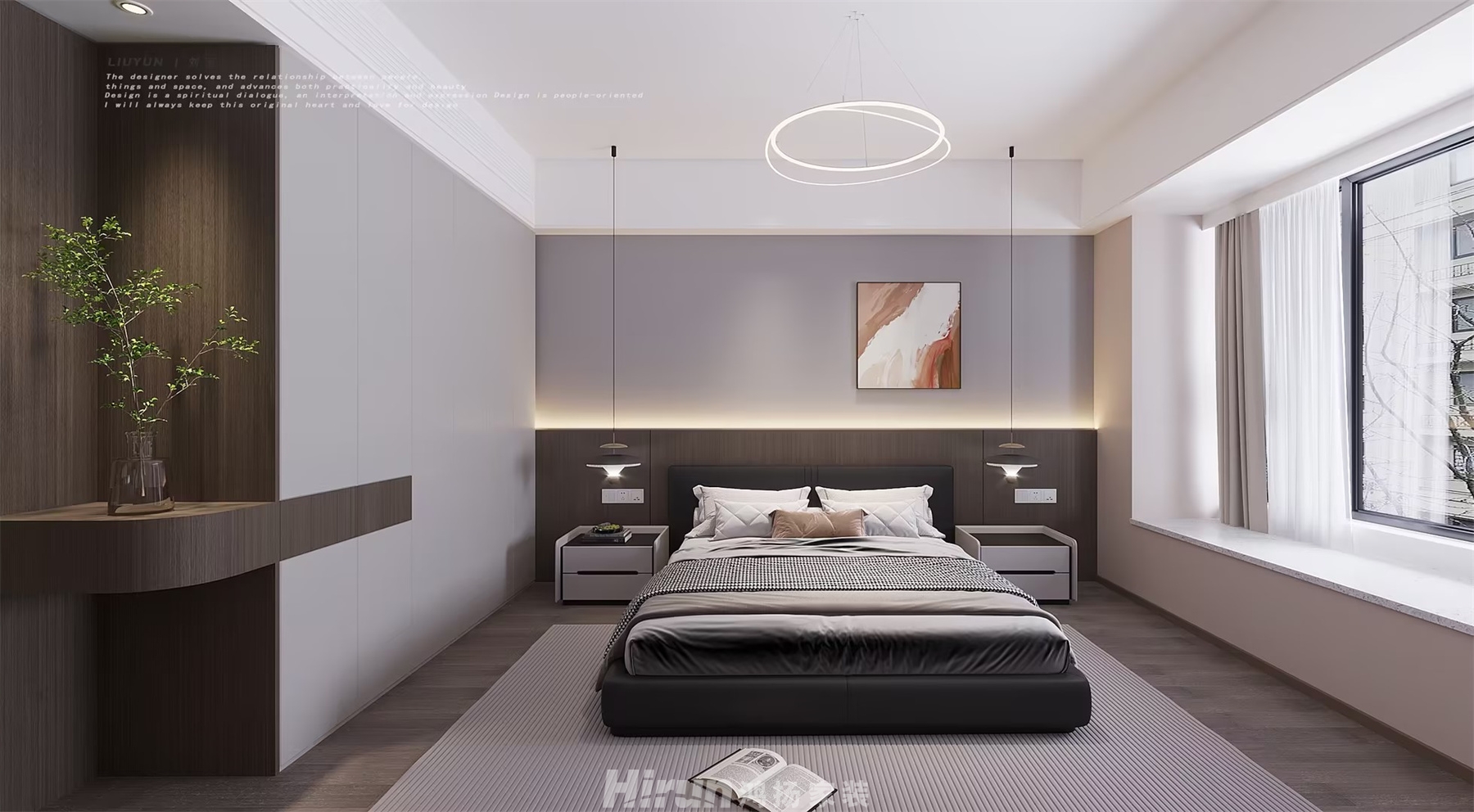 建發(fā)合著180㎡新裝飾主義四居室 裝修案例效果圖-2