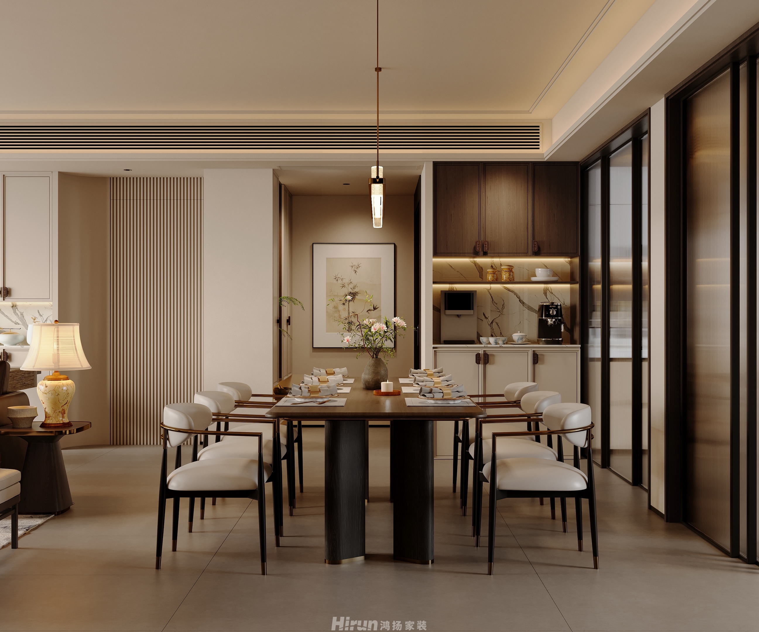 時代建發和著180㎡東方古雅四居室 裝修案例效果圖-9