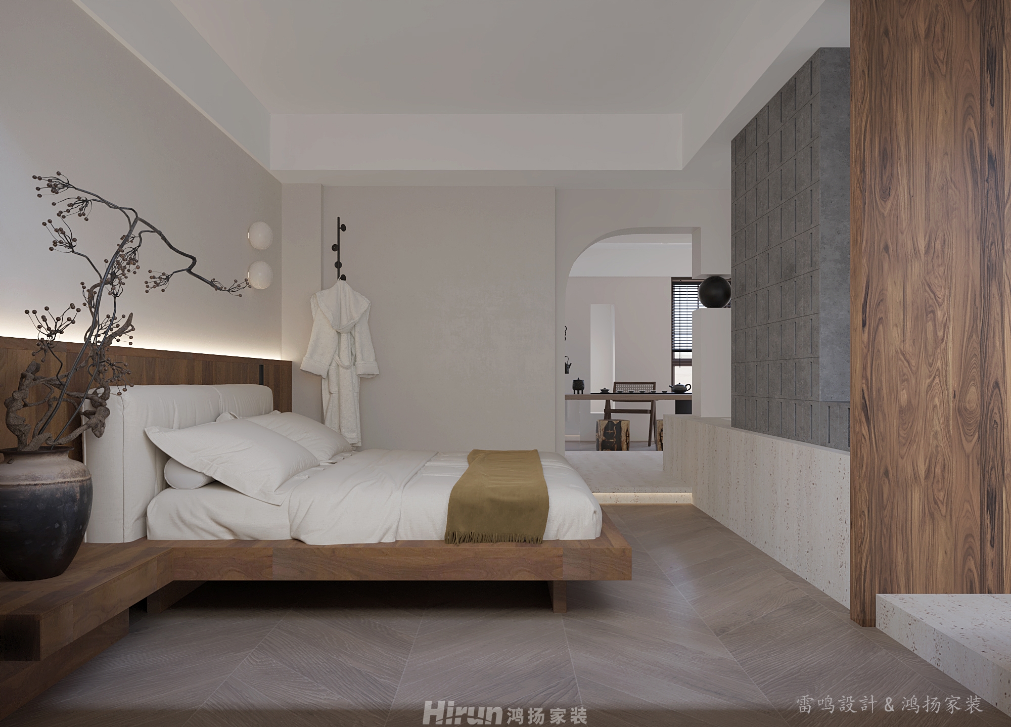 “隱室”120㎡極簡侘寂三居室 裝修案例效果圖-7