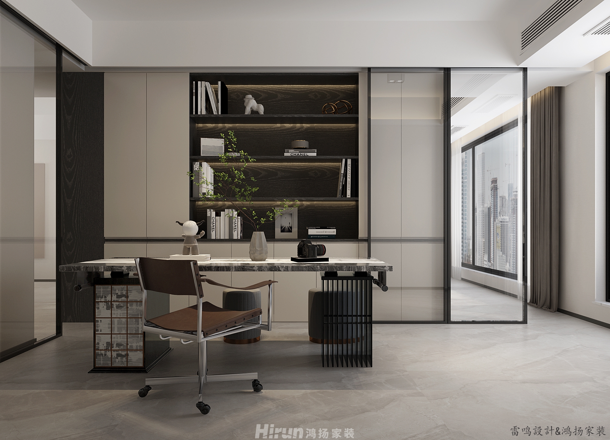 匯景中央150㎡雅致現(xiàn)代四居室 裝修案例效果圖-4