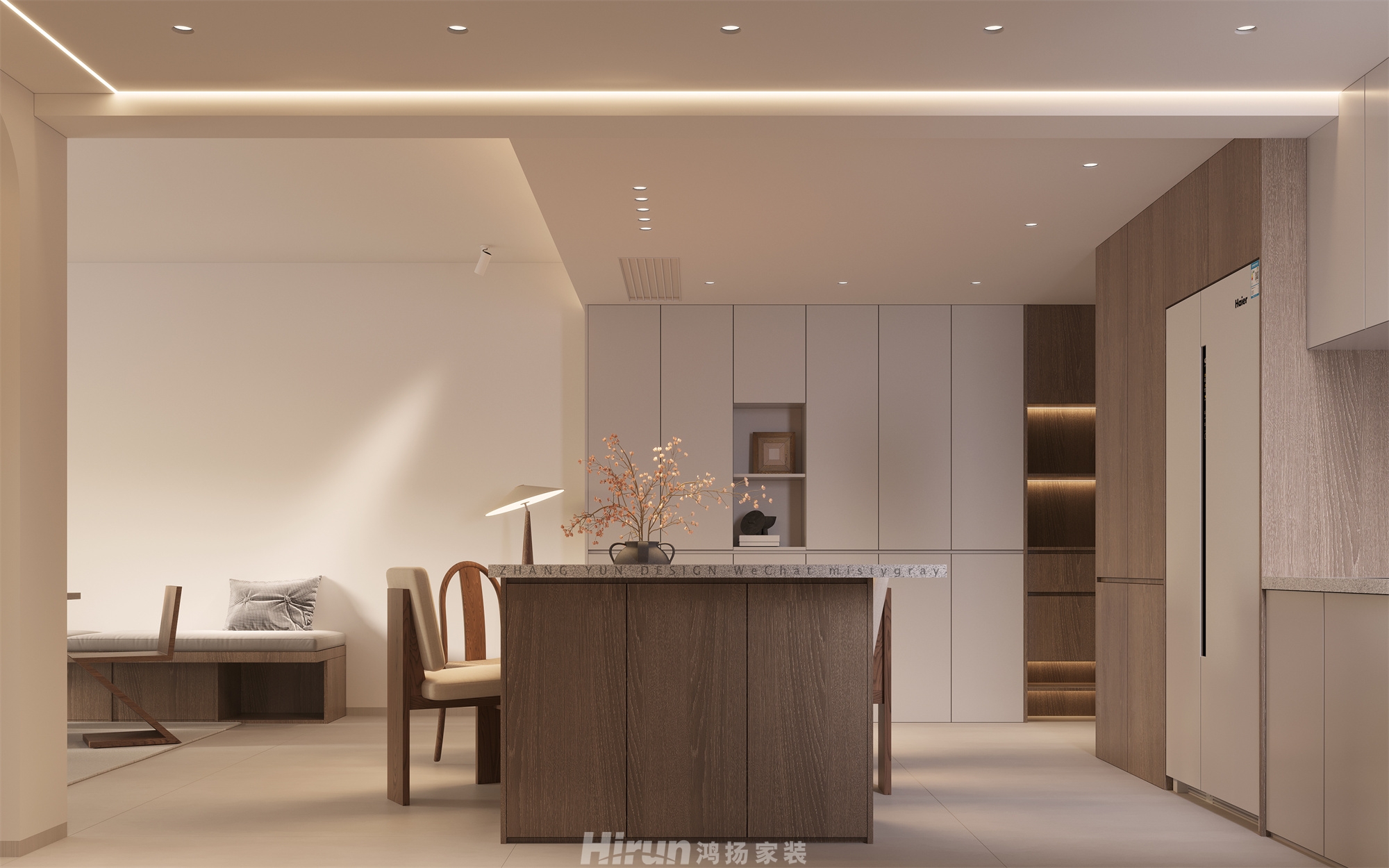 鑫遠紫樾香山130㎡雅致現代三居室 裝修案例效果圖-7