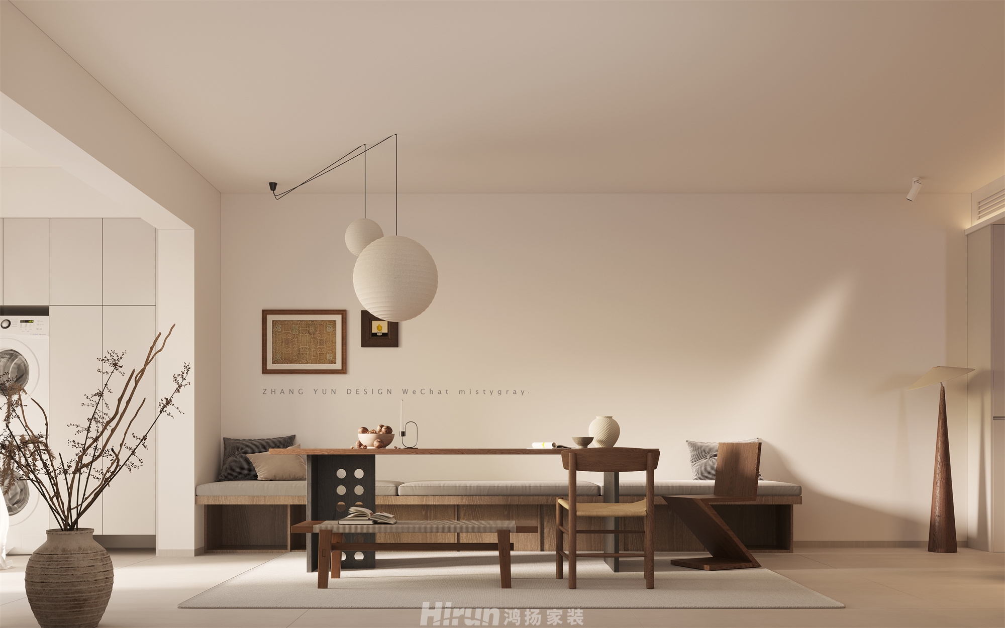 鑫遠紫樾香山130㎡雅致現代三居室 裝修案例效果圖-2