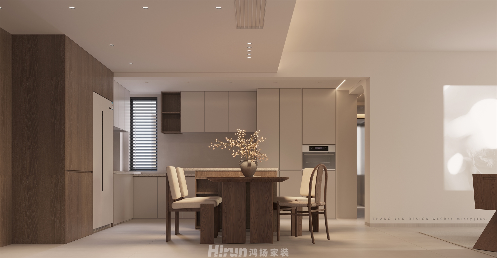 鑫遠紫樾香山130㎡雅致現代三居室 裝修案例效果圖-5