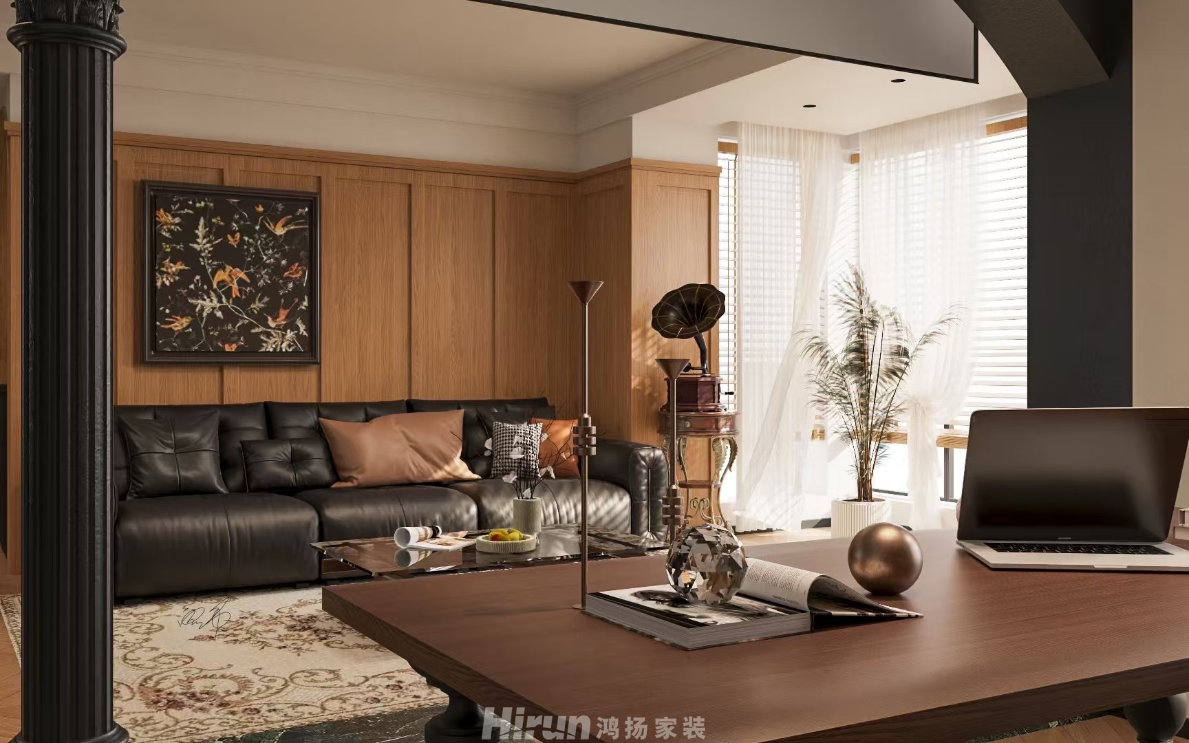 中海悅山府158㎡復(fù)古風(fēng)潮四居室 裝修案例效果圖-5