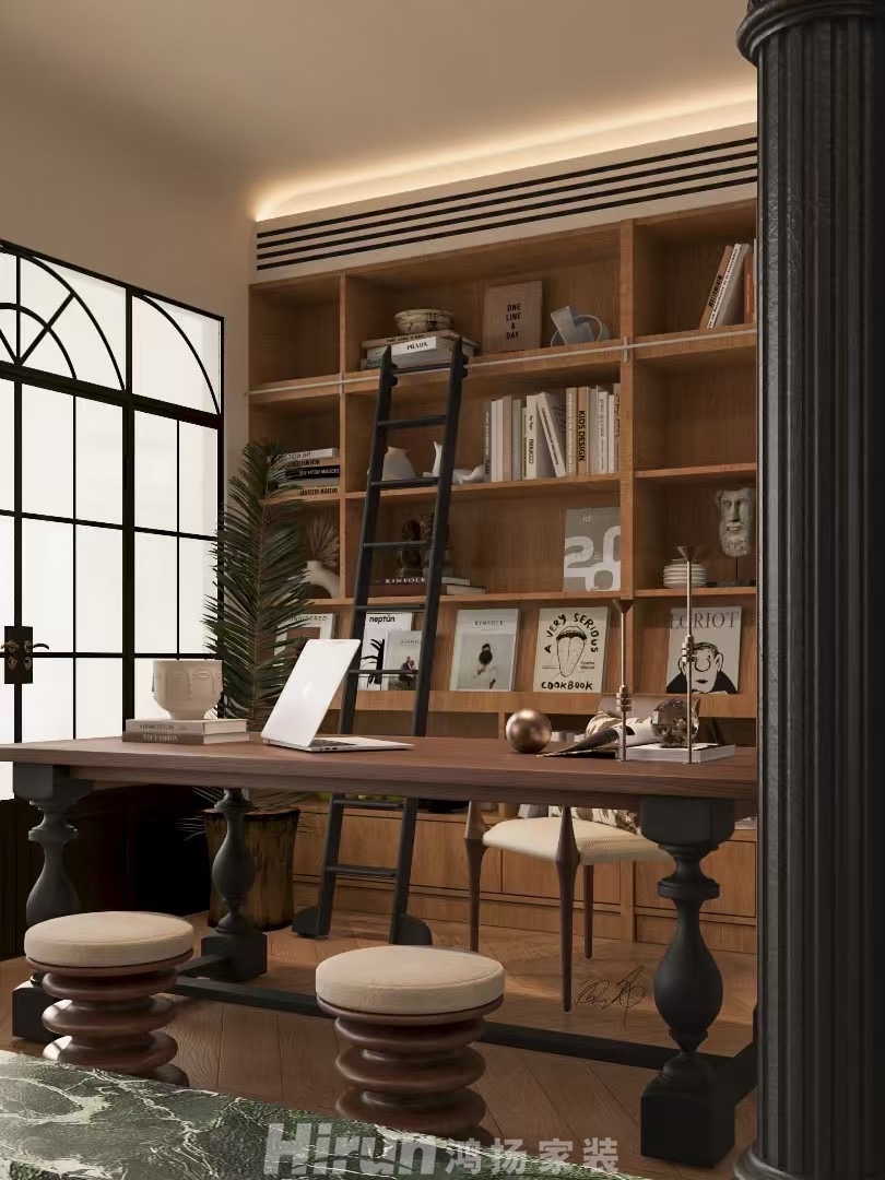 中海悅山府158㎡復(fù)古風(fēng)潮四居室 裝修案例效果圖-2