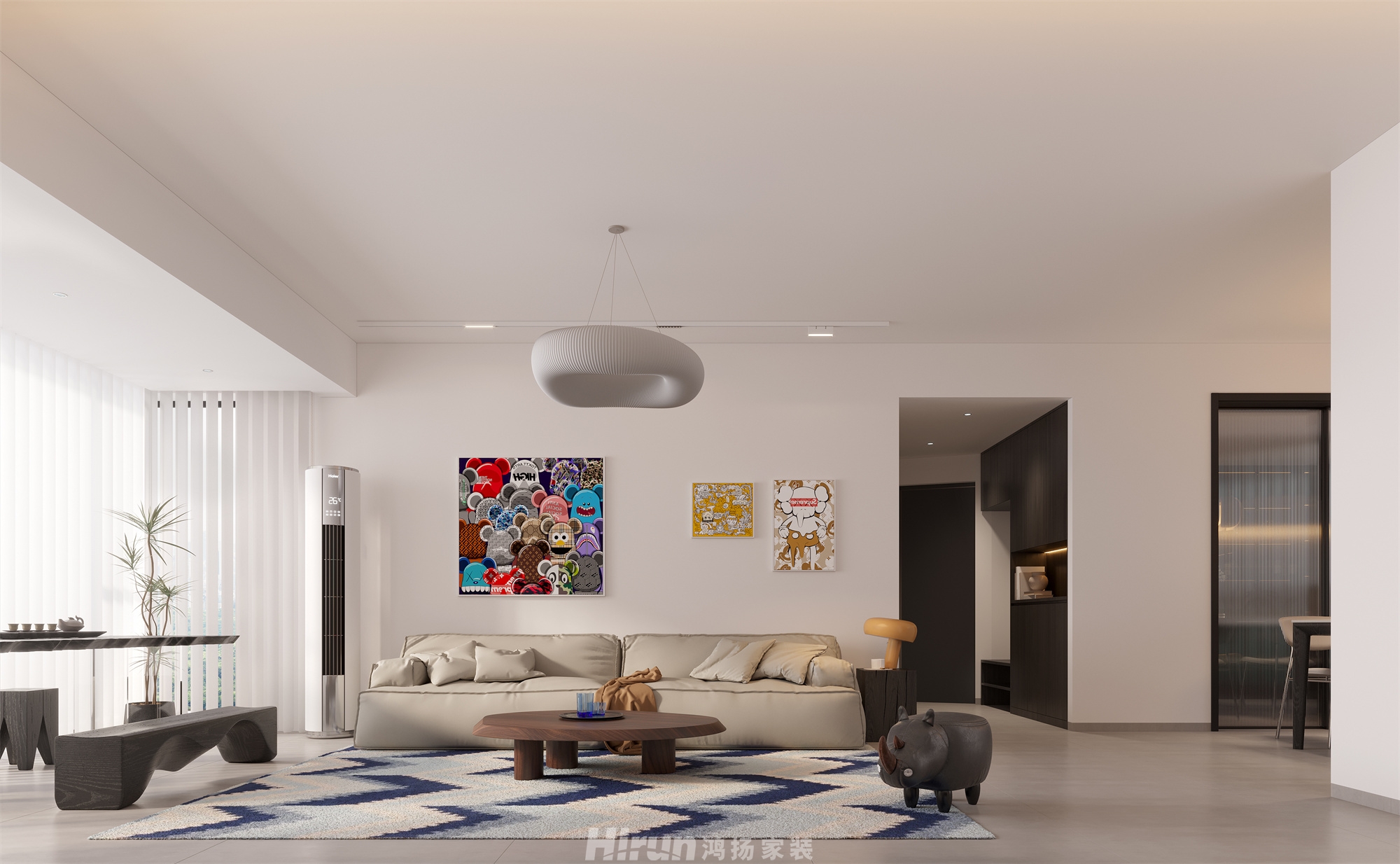 天城國際150㎡雅致現代四居室 裝修案例效果圖-2