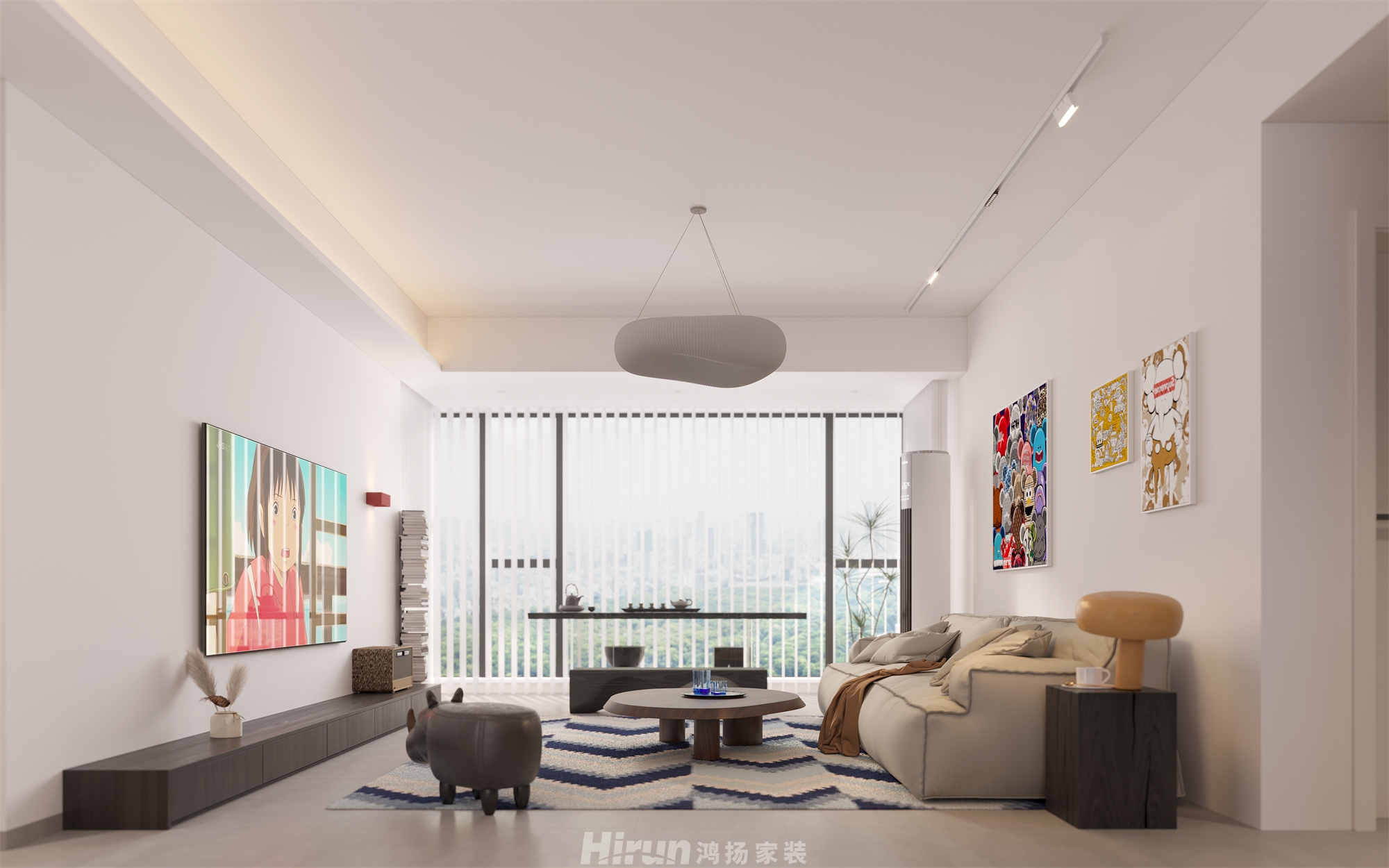 天城國際150㎡雅致現代四居室 裝修案例效果圖-1