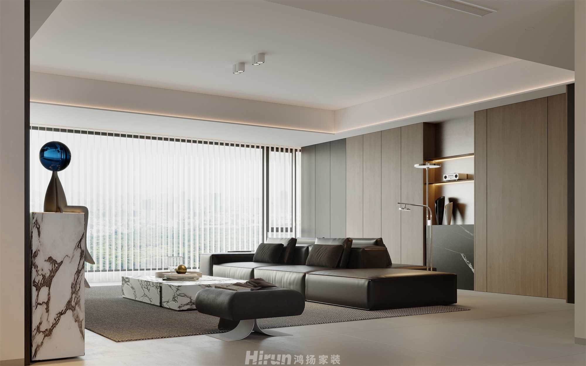 鈺山湖190㎡雅致現代大平層 裝修案例效果圖-1