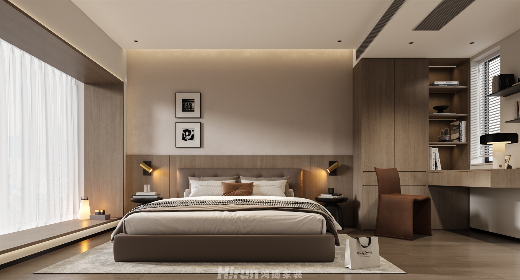 融科東南海140㎡雅致現(xiàn)代四居室 裝修案例效果圖-4