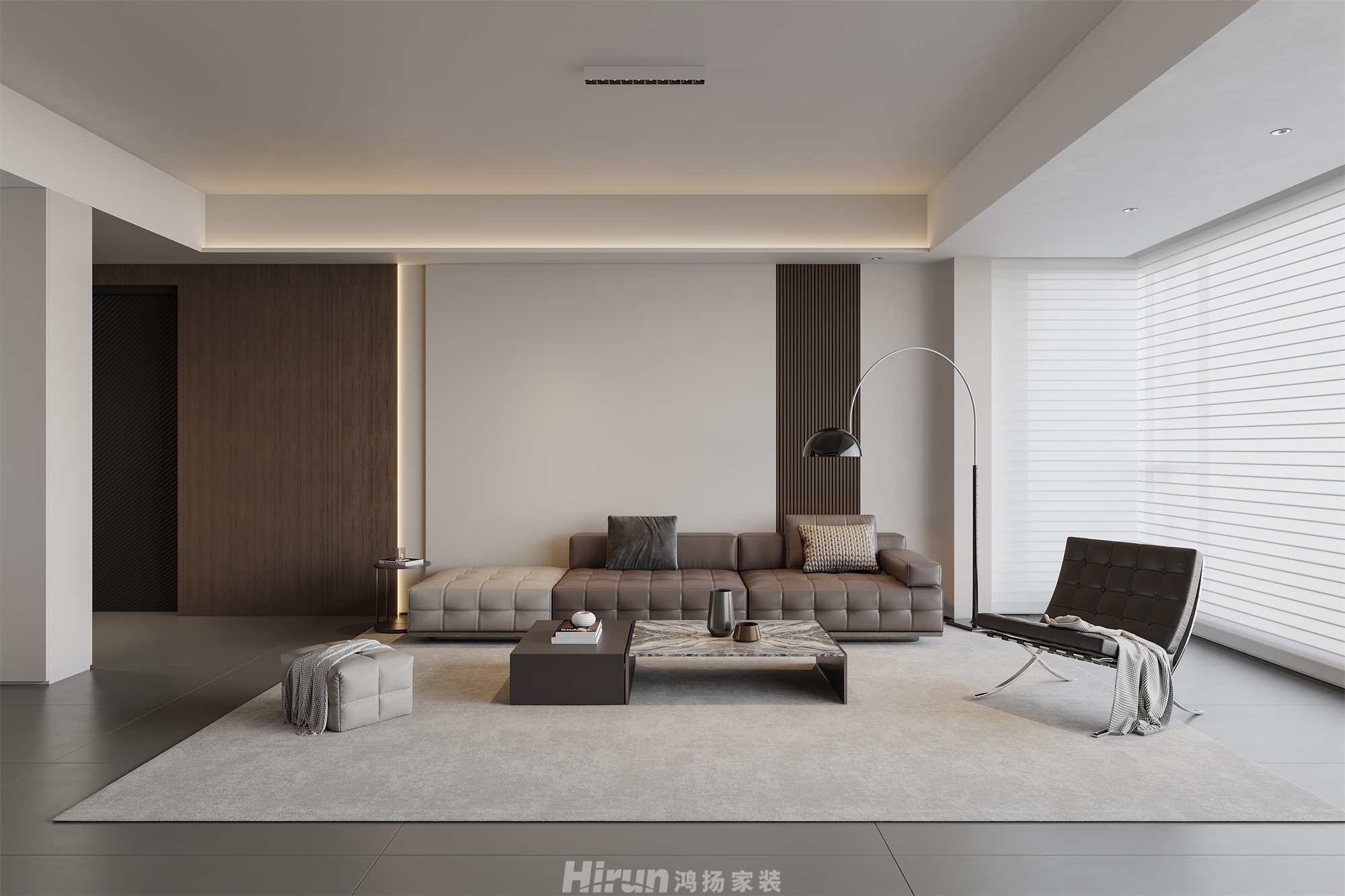 中建軌道麓江府166㎡雅致現代四居室 裝修案例效果圖-1