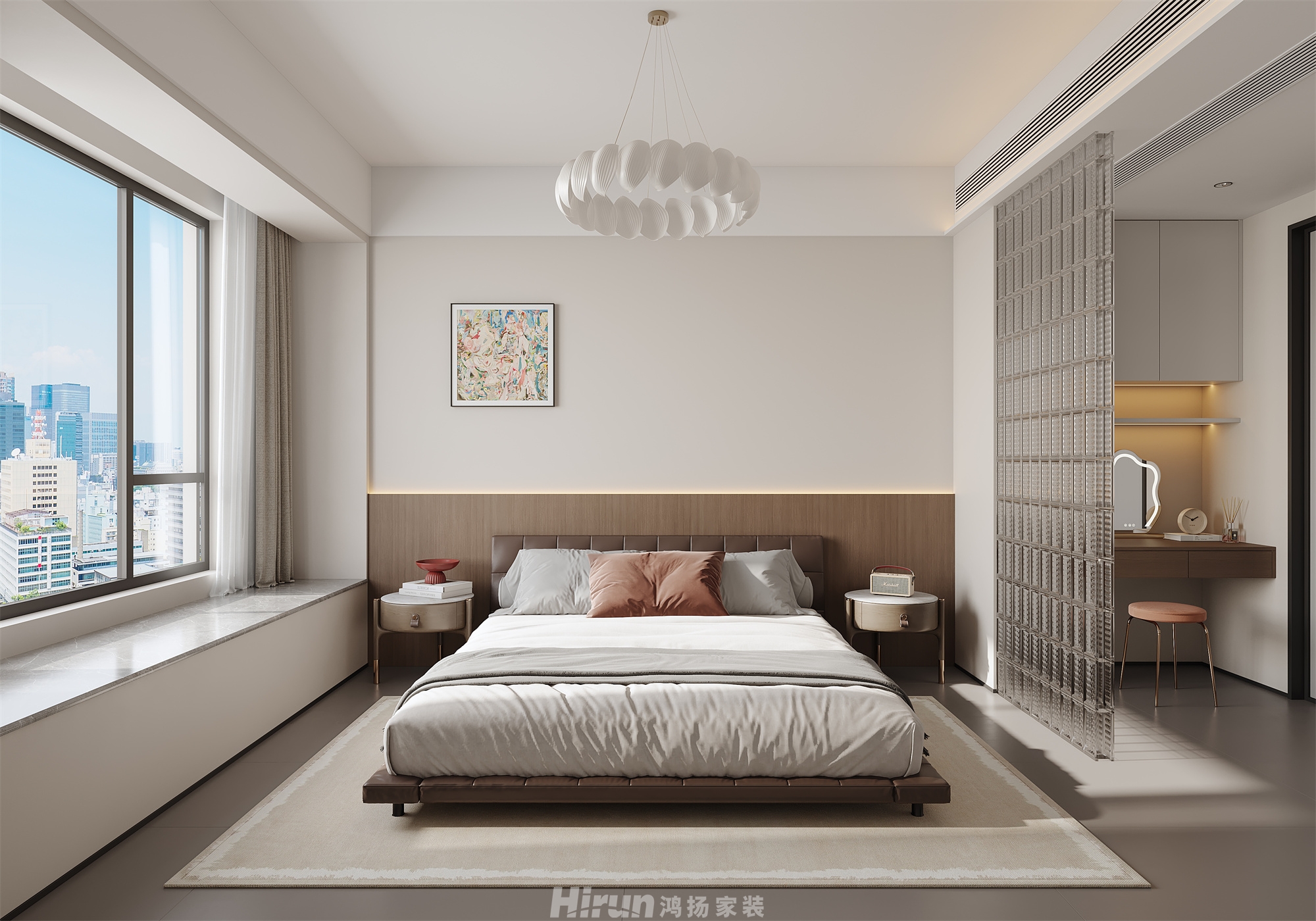 中建軌道麓江府166㎡雅致現代四居室 裝修案例效果圖-5