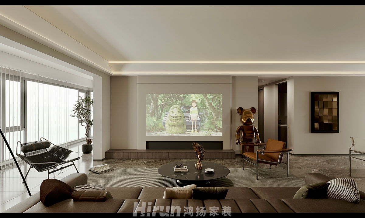 觀山印160 ㎡新裝飾主義四居室 裝修案例效果圖-2