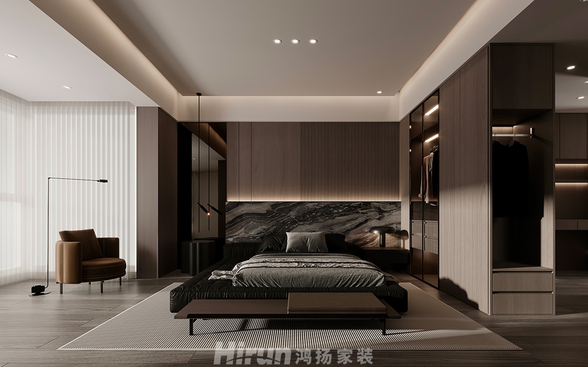 綠地麓湖郡260㎡新裝飾主義五居室 裝修案例效果圖-2