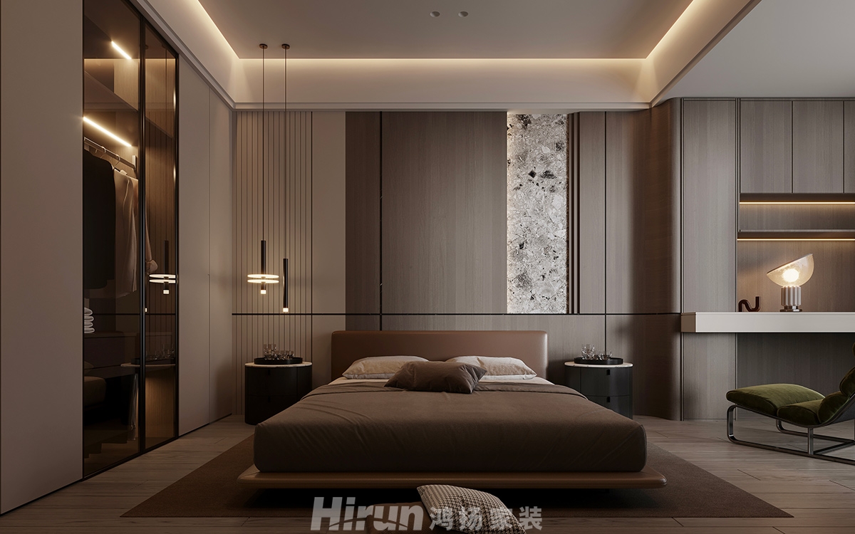 綠地麓湖郡260㎡新裝飾主義五居室 裝修案例效果圖-8