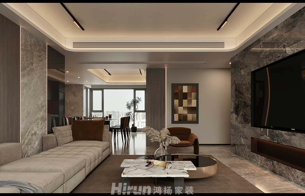 萬科森林公園140㎡新裝飾主義四居室 裝修案例效果圖-3