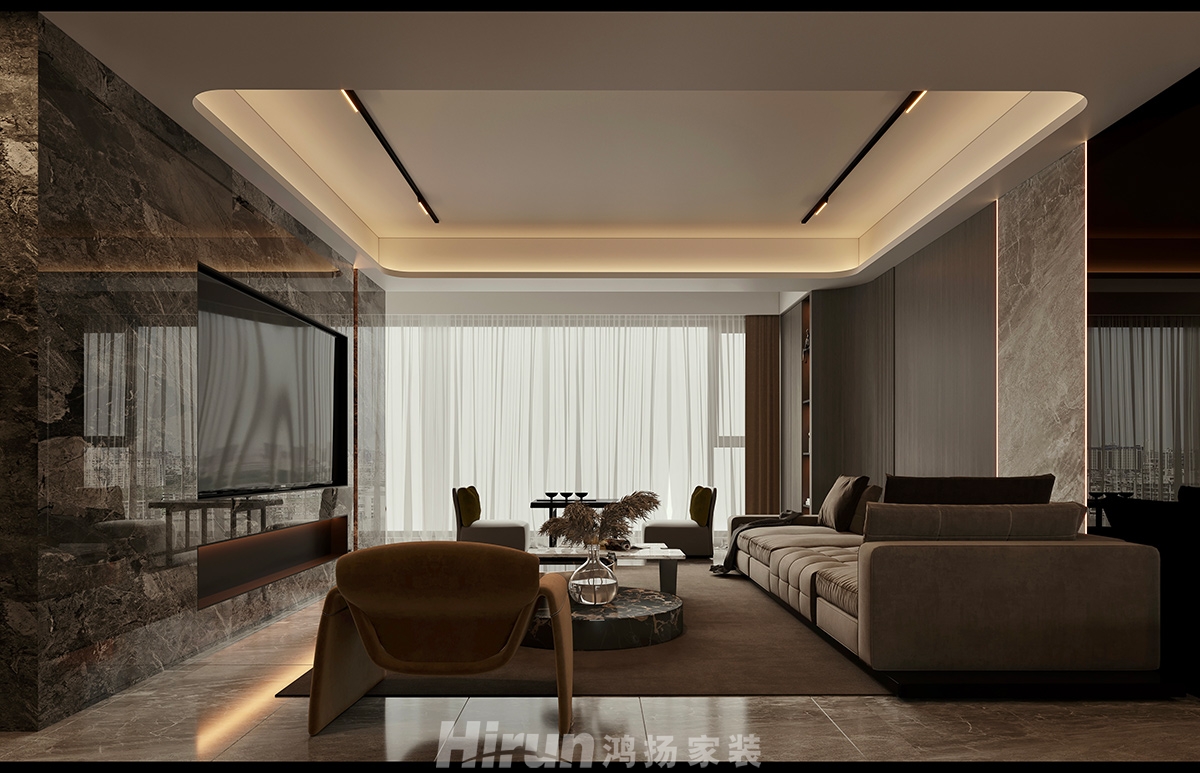 萬科森林公園140㎡新裝飾主義四居室 裝修案例效果圖-4