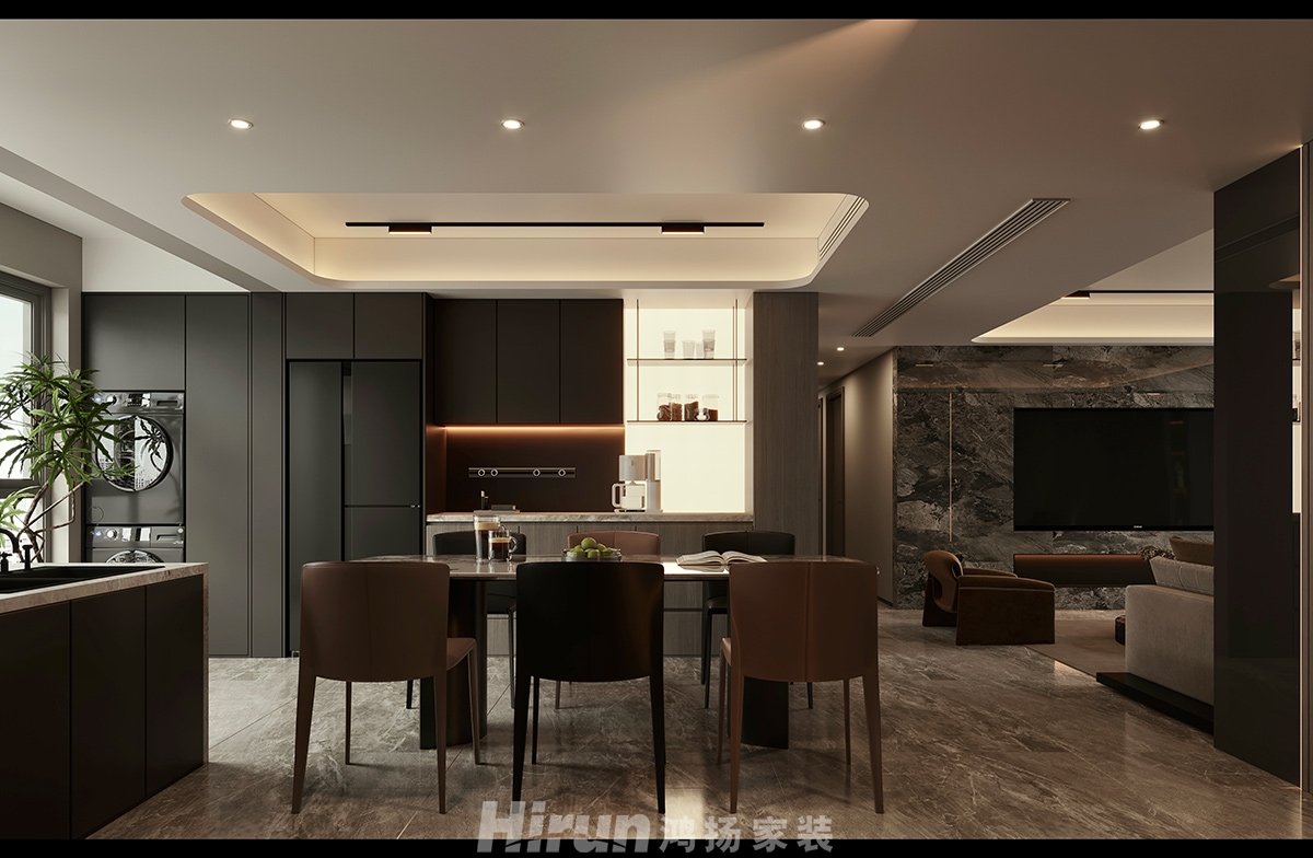 萬科森林公園140㎡新裝飾主義四居室 裝修案例效果圖-6