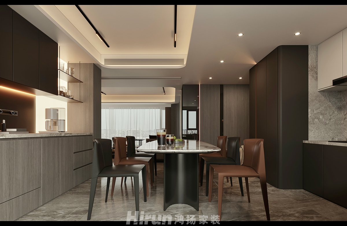 萬科森林公園140㎡新裝飾主義四居室 裝修案例效果圖-5