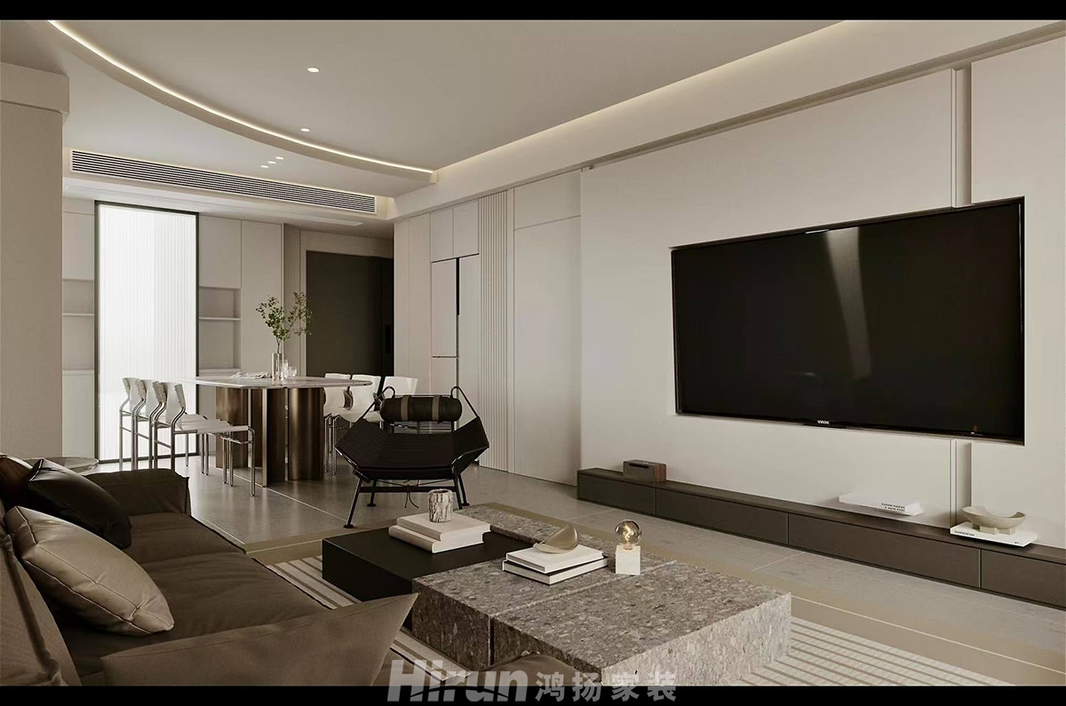 正榮濱江紫闕臺140㎡雅致現代四居室 裝修案例效果圖-3