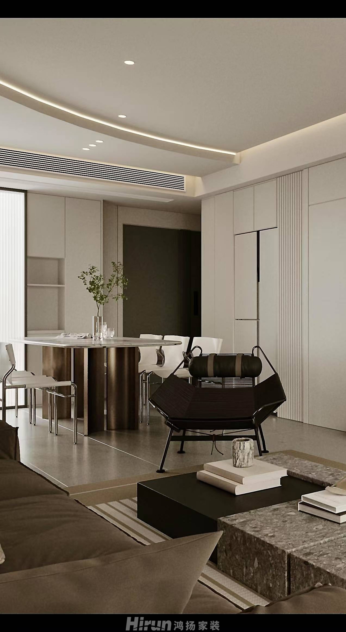 正榮濱江紫闕臺140㎡雅致現代四居室 裝修案例效果圖-4