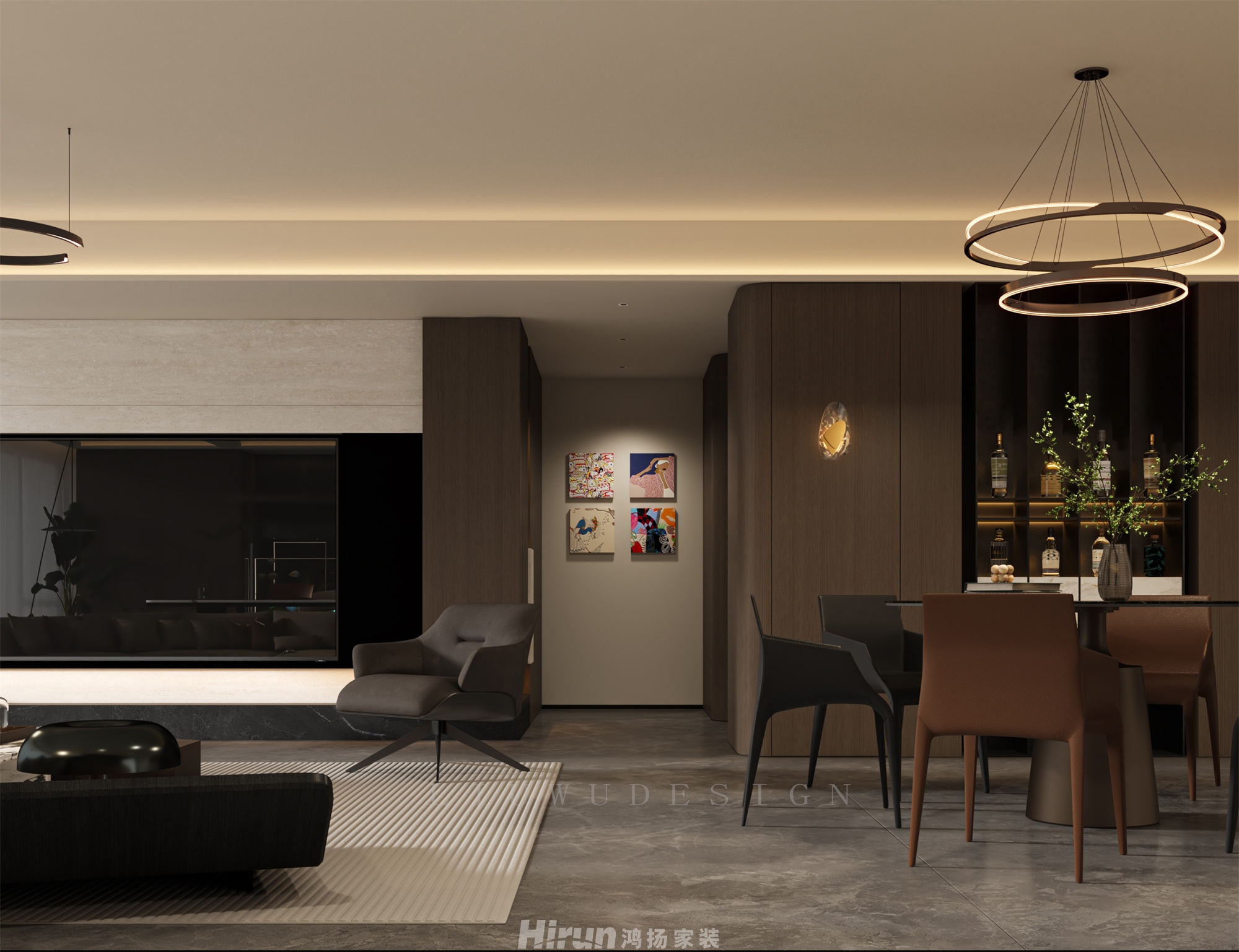 長沙潤府233㎡新裝飾主義大平層 裝修案例效果圖-5