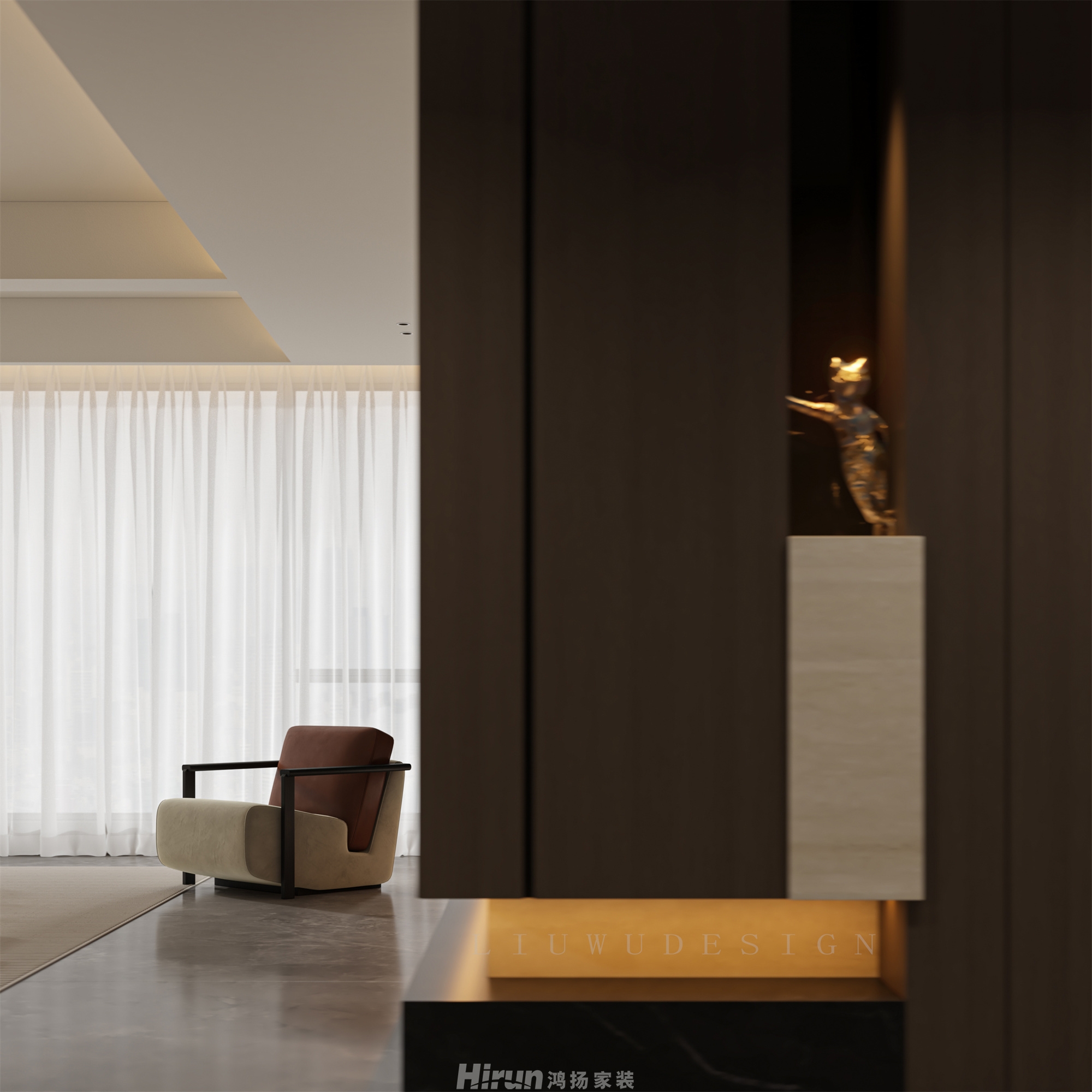 長沙潤府233㎡新裝飾主義大平層 裝修案例效果圖-4