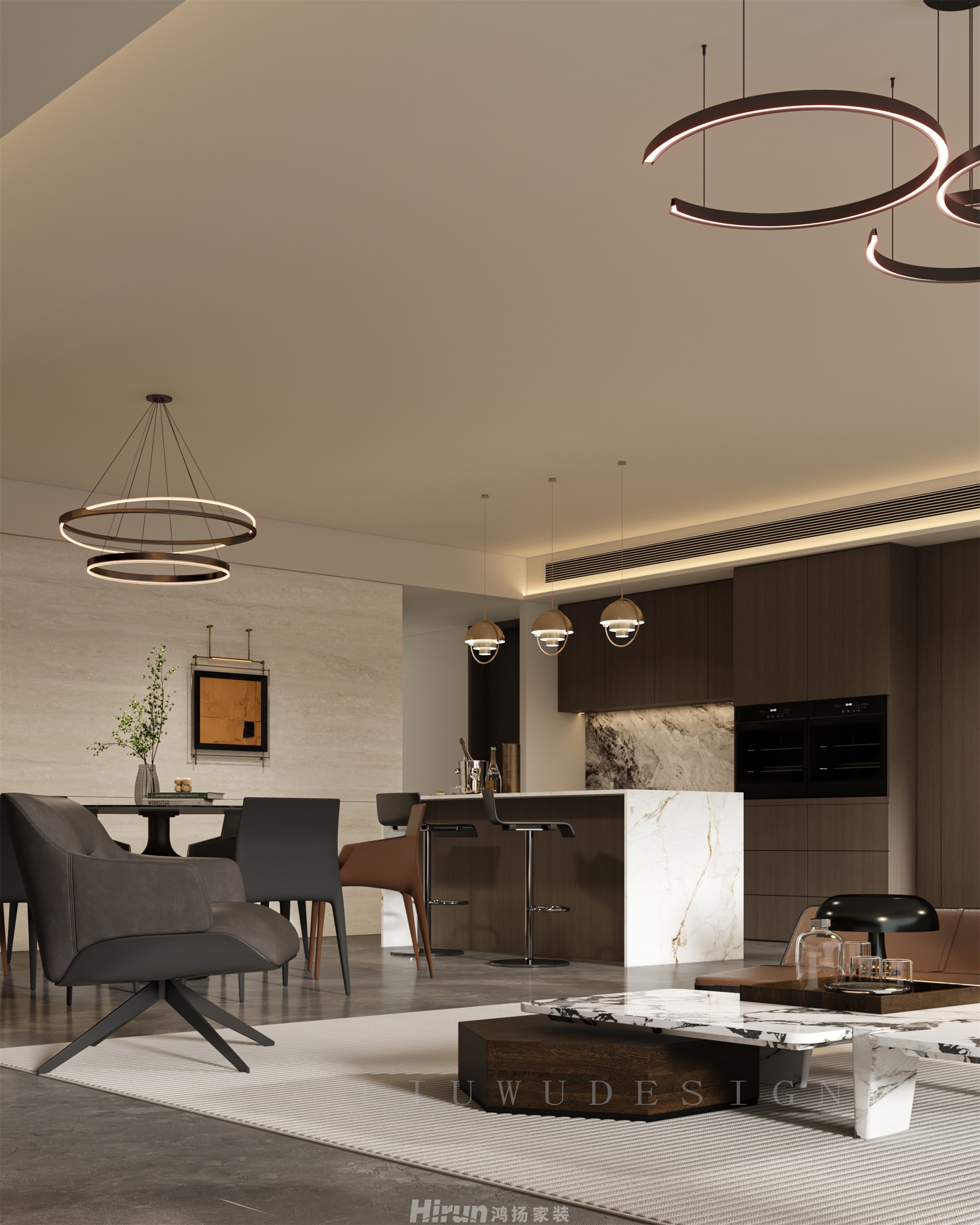 長沙潤府233㎡新裝飾主義大平層 裝修案例效果圖-12