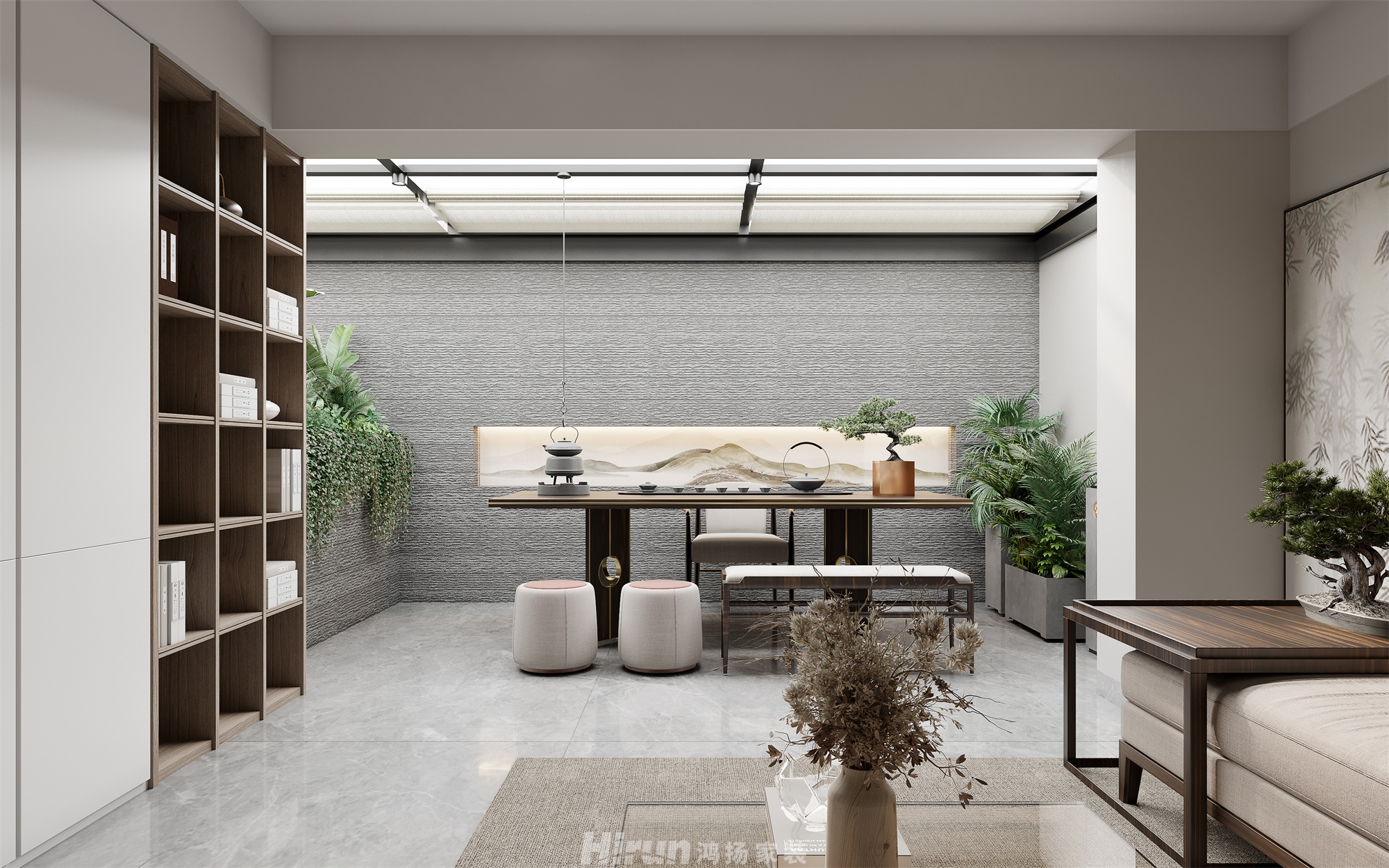 碧桂園御園300㎡復合寫意復式 裝修案例效果圖-3