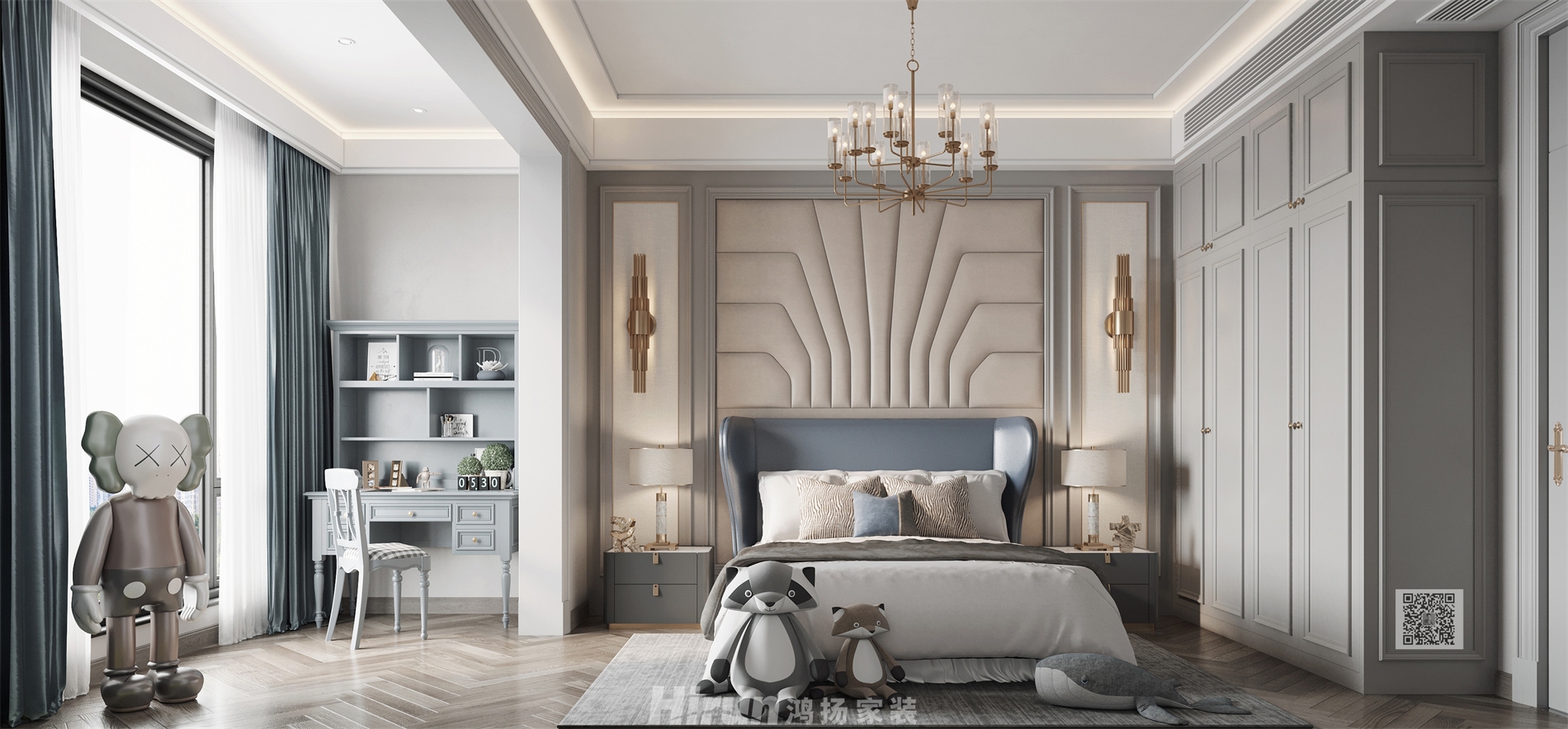 美的豪園320㎡輕歐簡美別墅 裝修案例效果圖-7