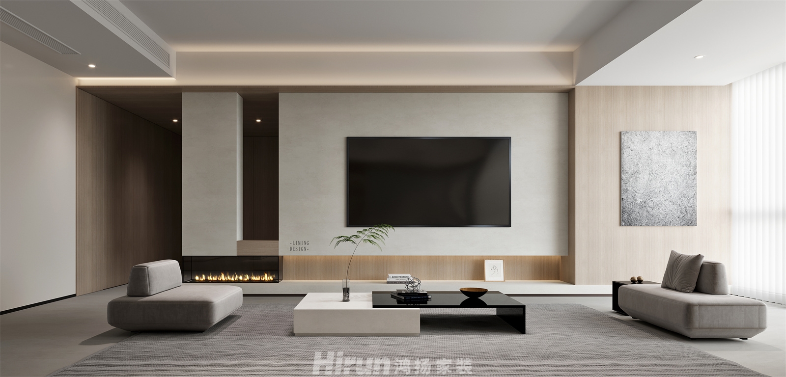 融科東南海180㎡雅致現(xiàn)代四居室 裝修案例效果圖-4