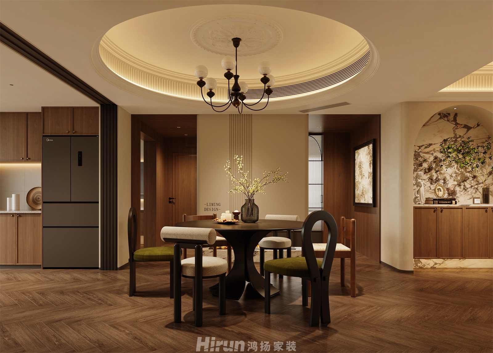 天一康園240㎡復古風潮大平層 裝修案例效果圖-6