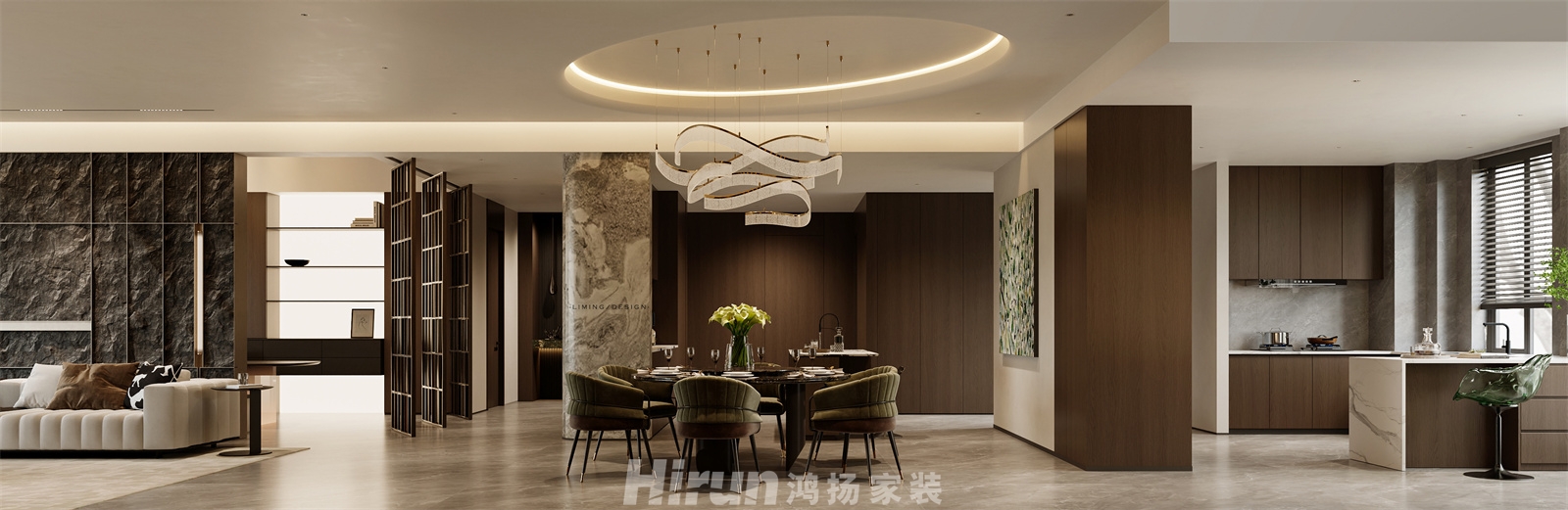 上和珺360㎡新裝飾主義大平層 裝修案例效果圖-2