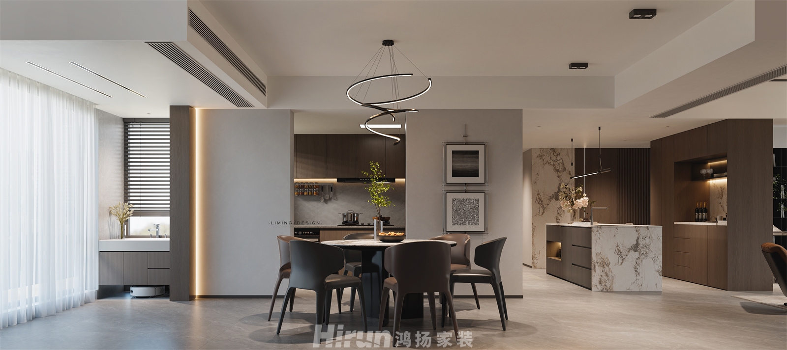 歐洲城220㎡新裝飾主義大平層 裝修案例效果圖-2