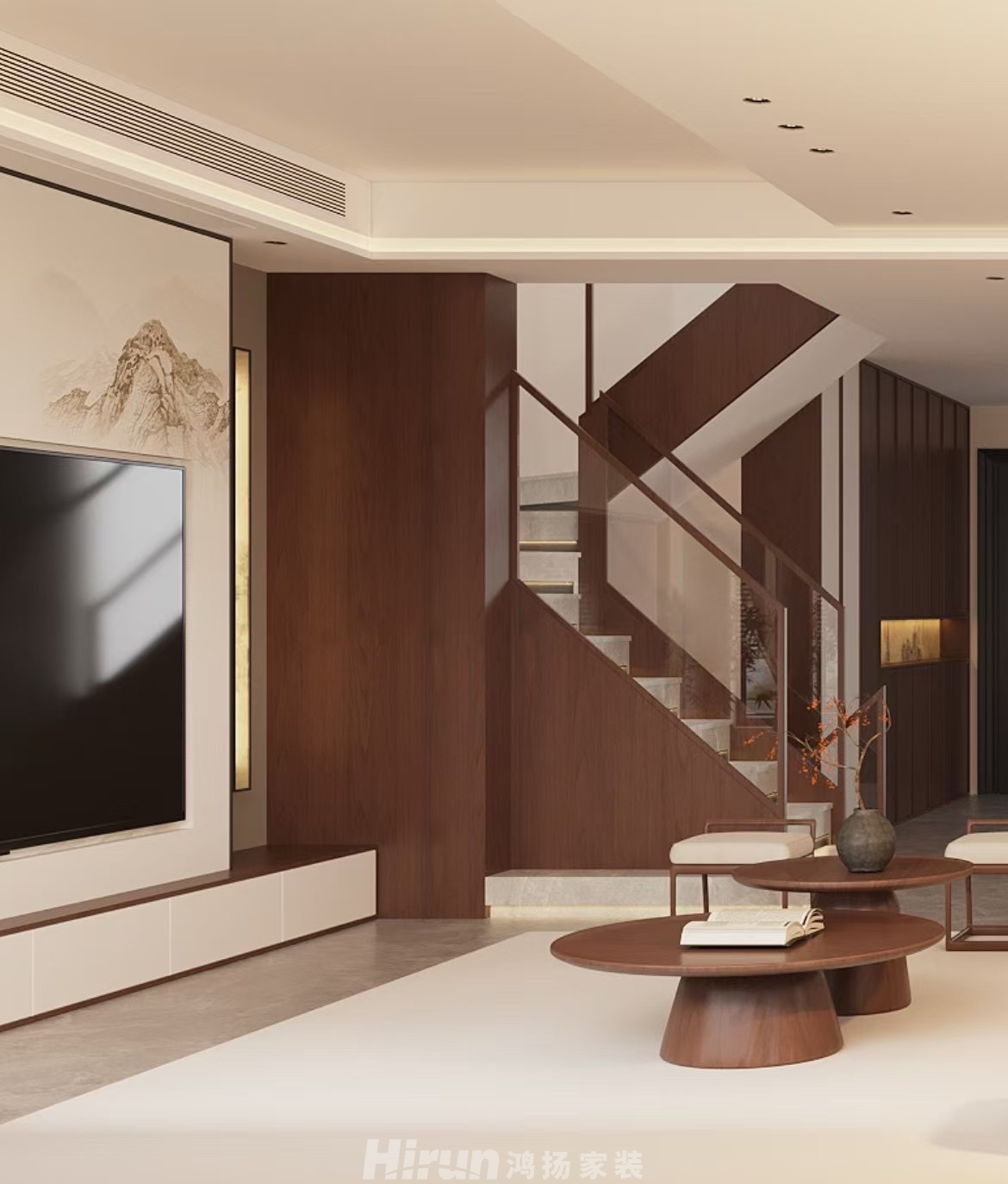 觀山印400㎡東方古雅疊墅 裝修案例效果圖-2