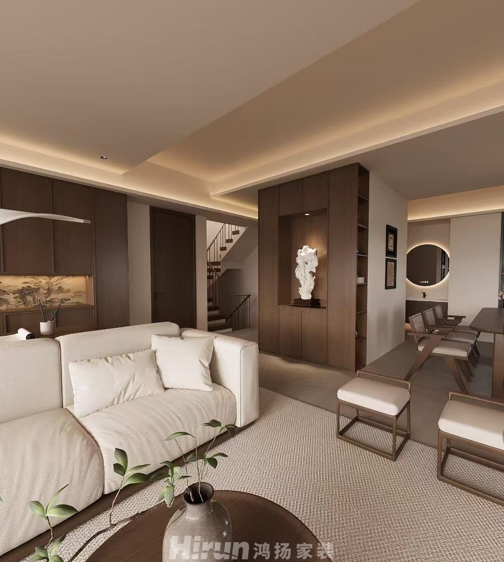 金地湖山樾400㎡寫意木構疊墅 裝修案例效果圖-1