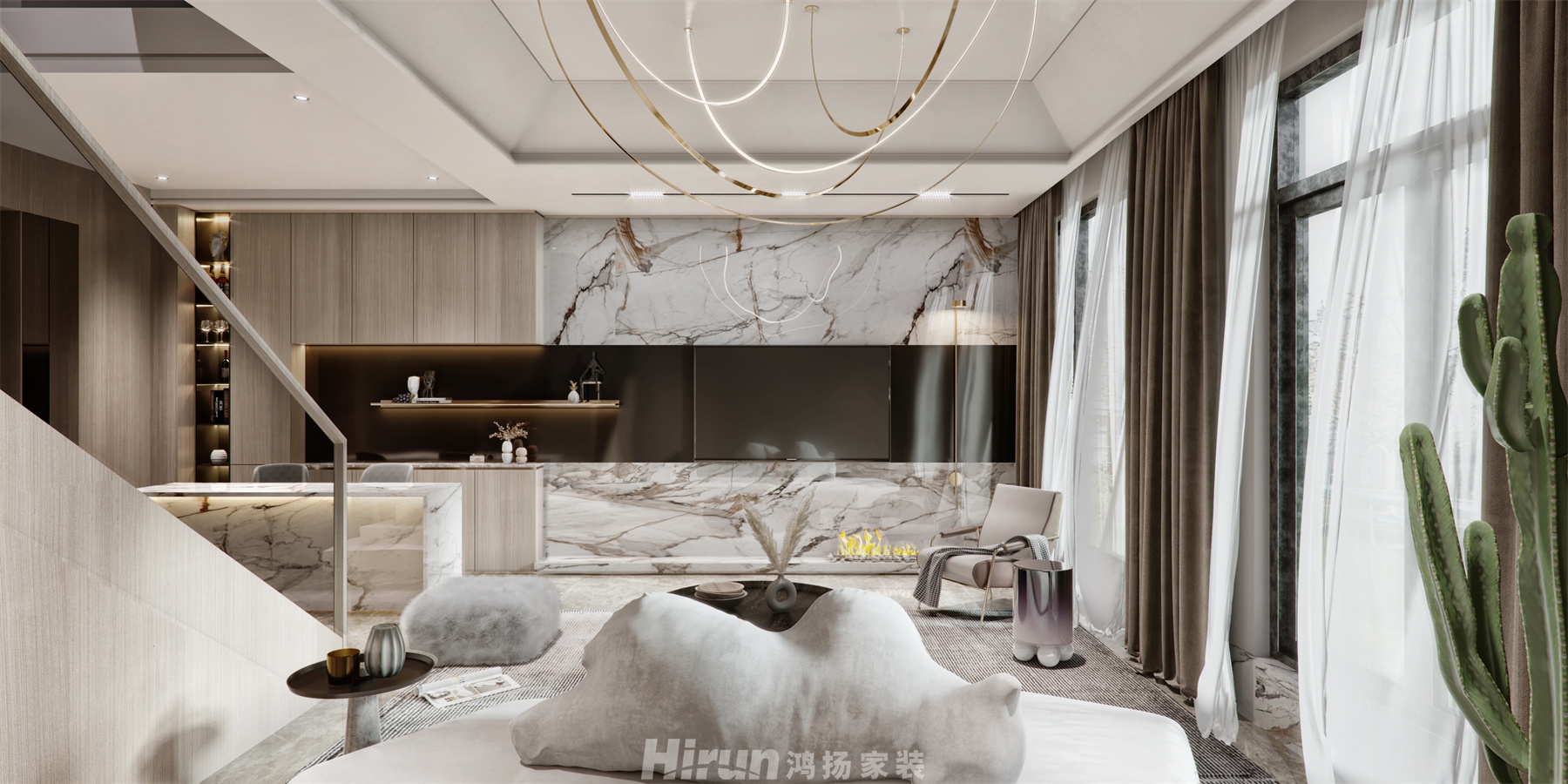 旭輝湖山賦400㎡優雅繽紛別墅 裝修案例效果圖-2