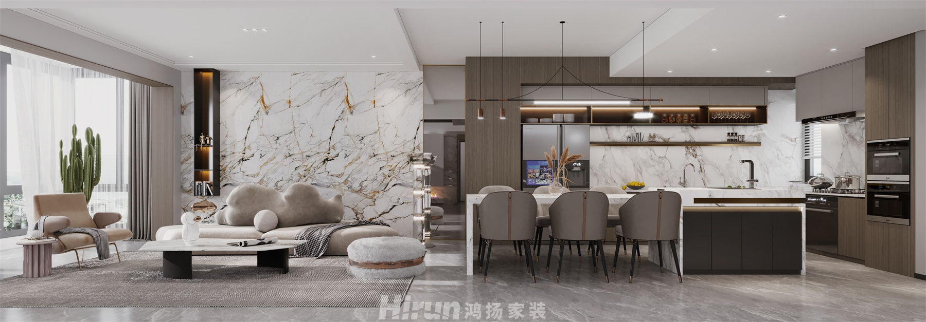 卓越千山里240㎡優(yōu)雅繽紛疊墅 裝修案例效果圖-2