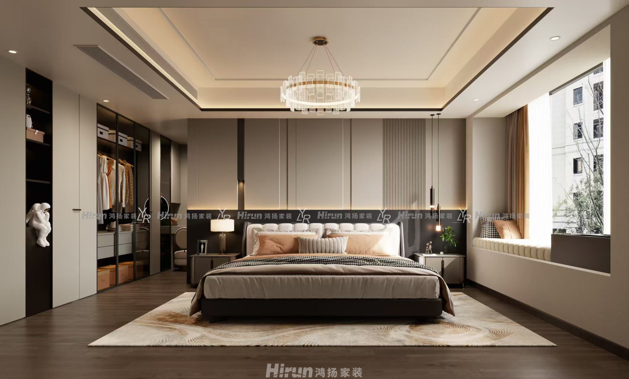 桂語云峰189㎡雅致現代大平層 裝修案例效果圖-3