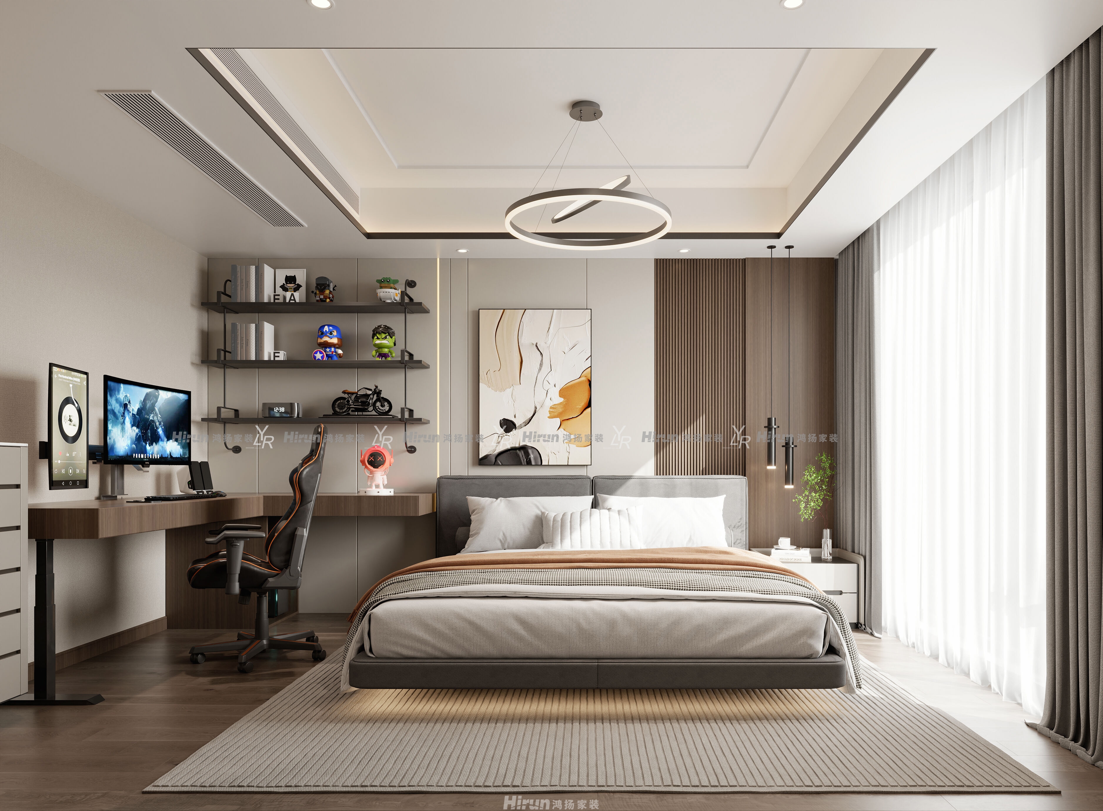 桂語云峰189㎡雅致現代大平層 裝修案例效果圖-11