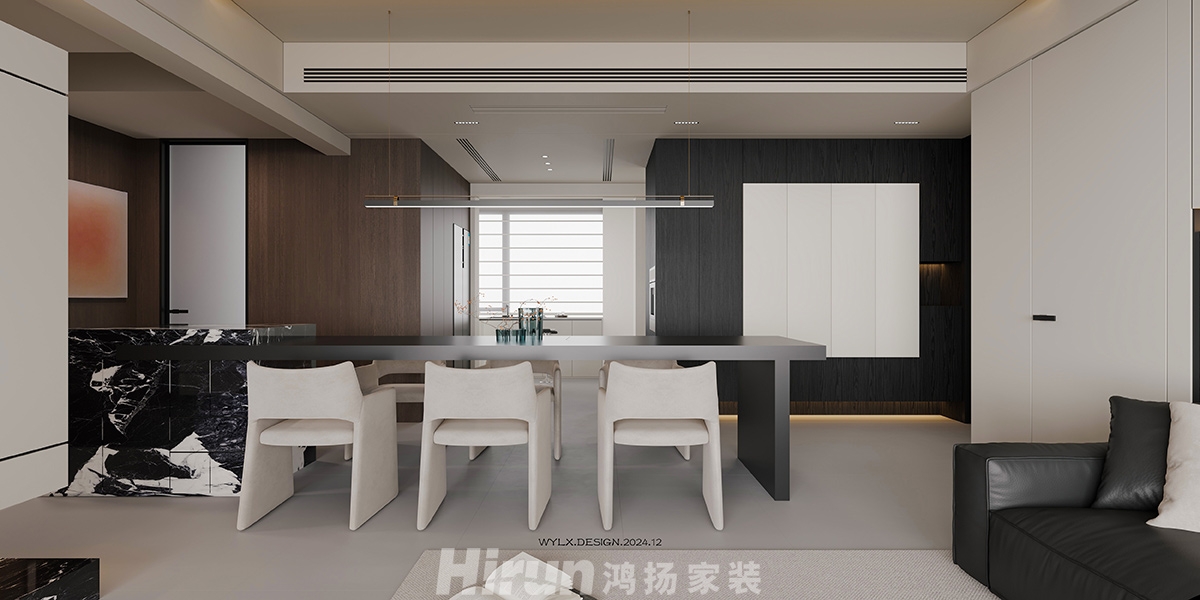 輝煌國際城170㎡雅致現代四居室 裝修案例效果圖-2