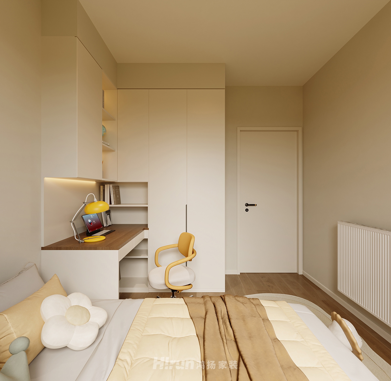 鈺龍?zhí)煜露?21㎡復古風潮四居室 裝修案例效果圖-5