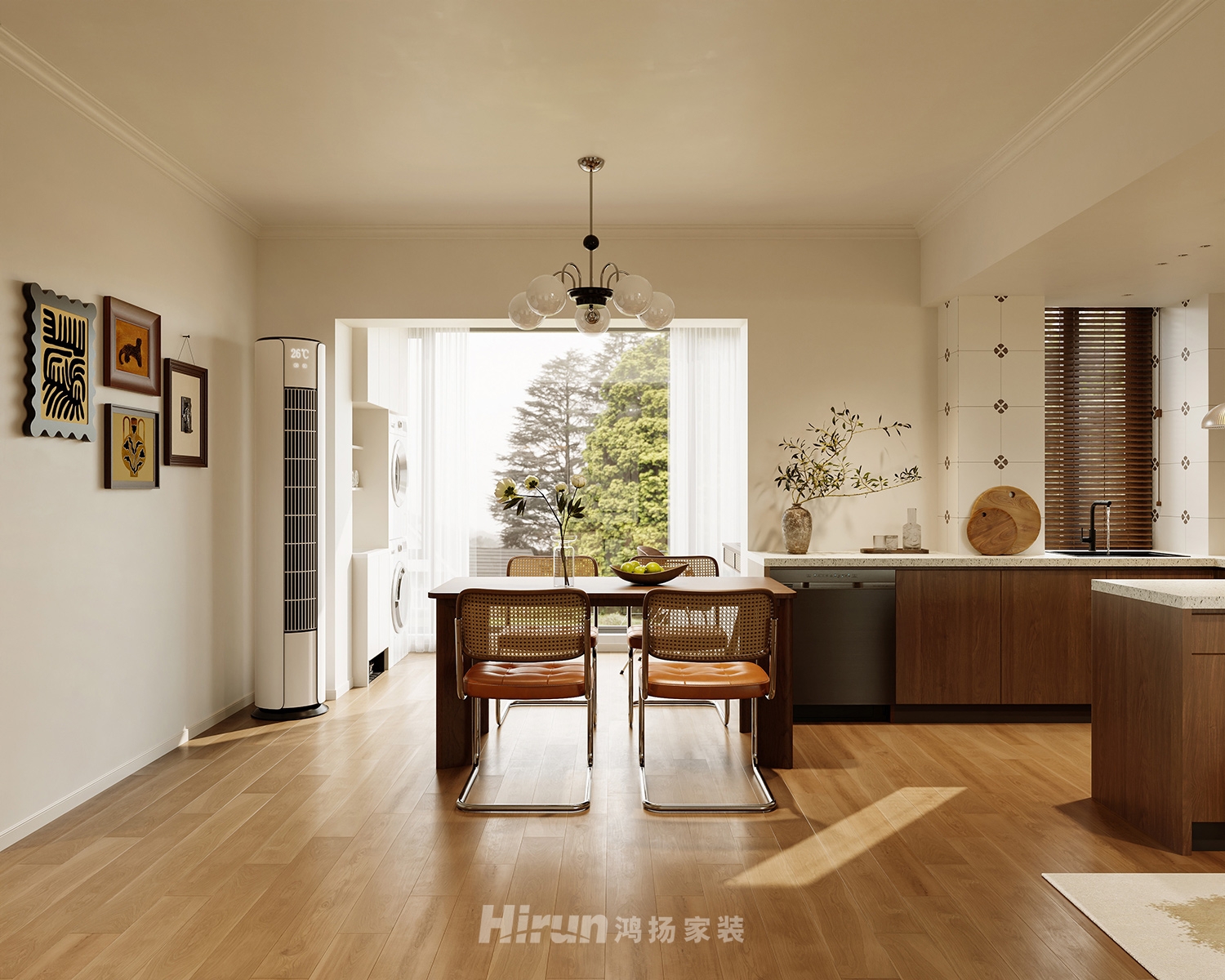 鈺龍?zhí)煜露?21㎡復古風潮四居室 裝修案例效果圖-9