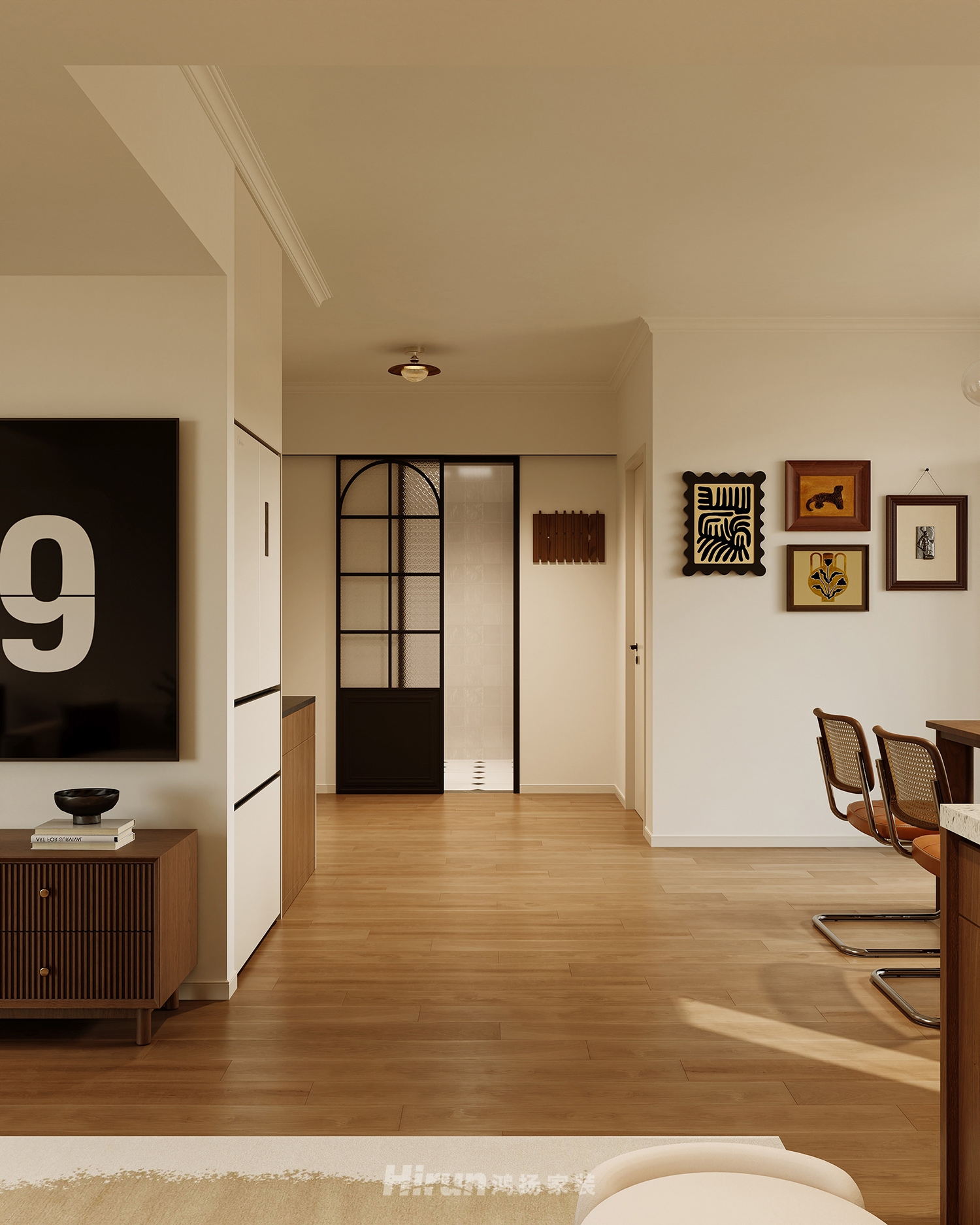 鈺龍?zhí)煜露?21㎡復古風潮四居室 裝修案例效果圖-15