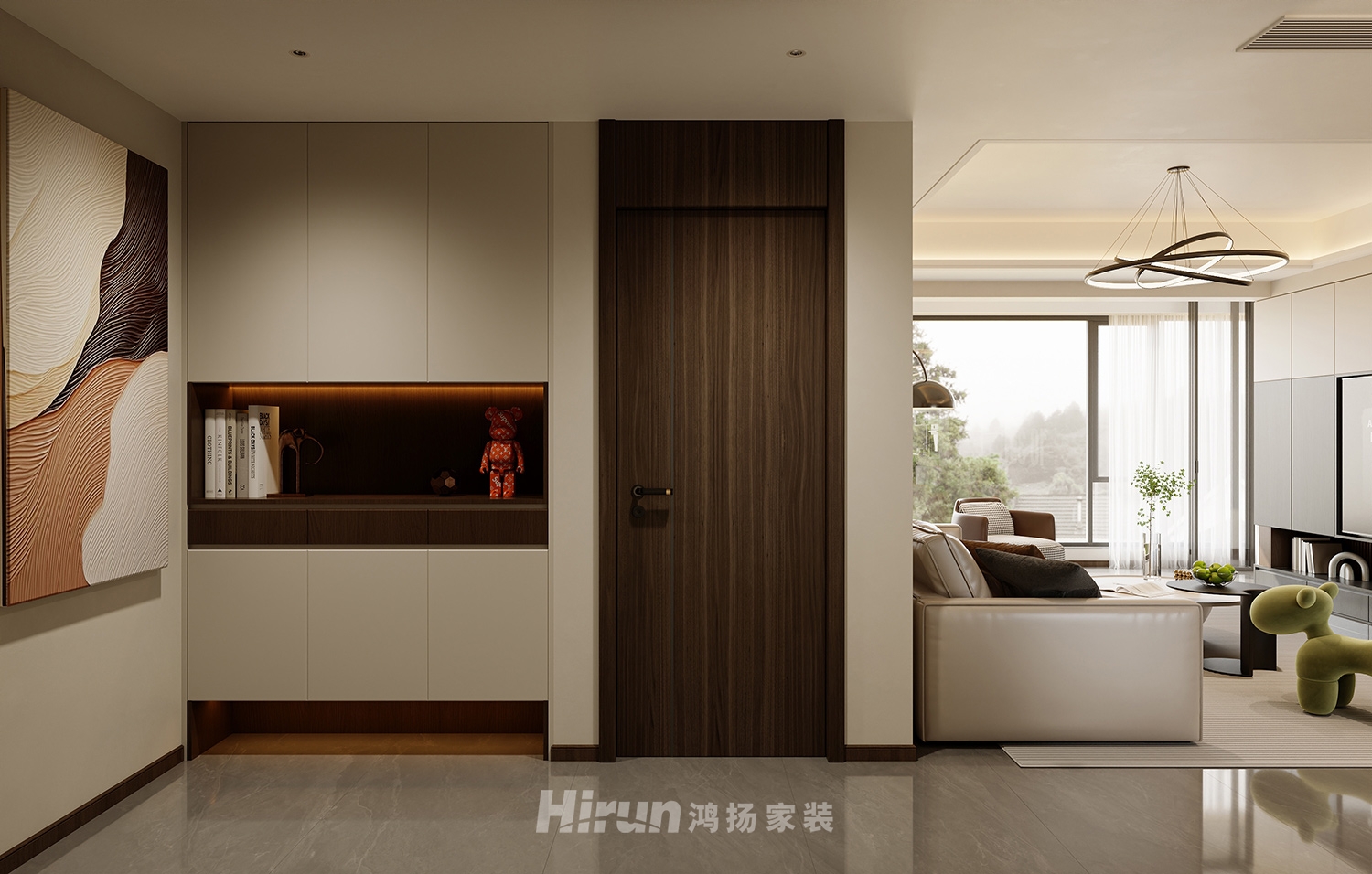 洋湖晴翠142㎡雅致現(xiàn)代四居室 裝修案例效果圖-2