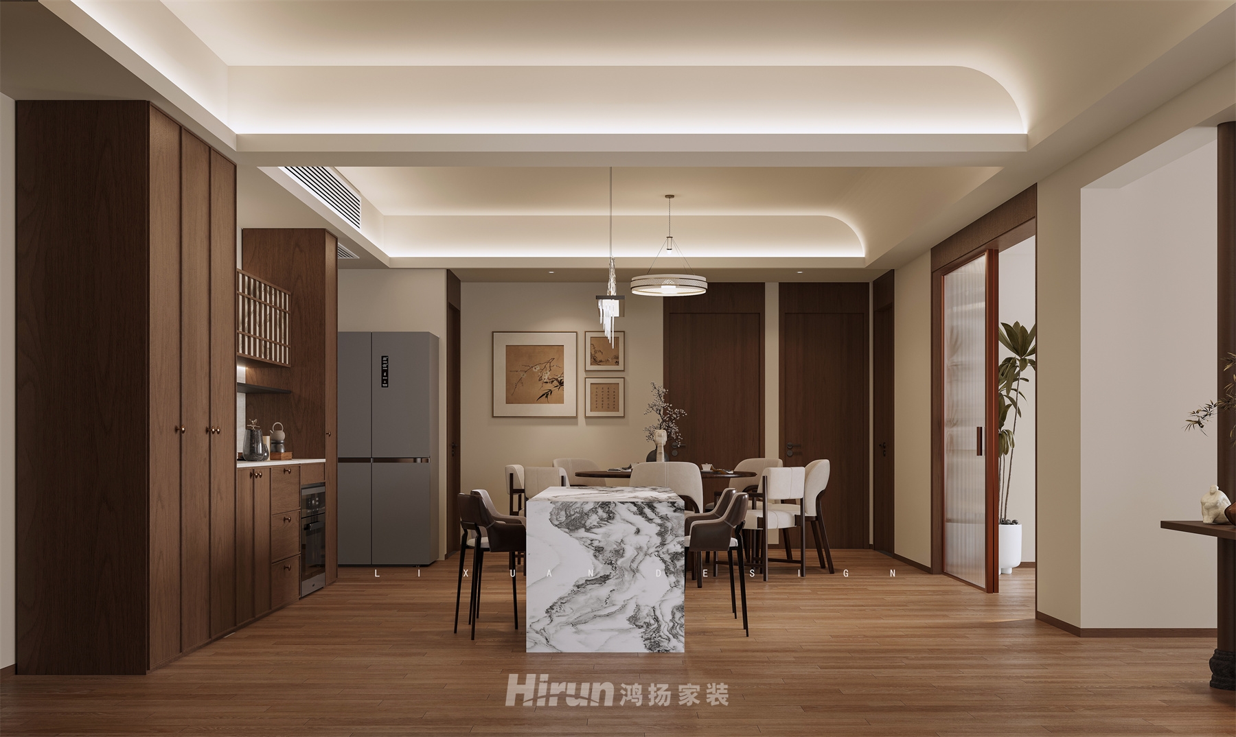 麓隱桐溪297㎡意境東方大平層 裝修案例效果圖-8