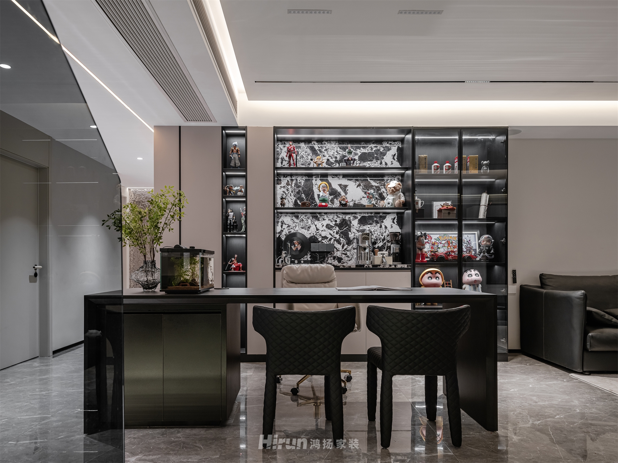 建發(fā)央著170㎡新裝飾主義復式 裝修案例實景圖-15