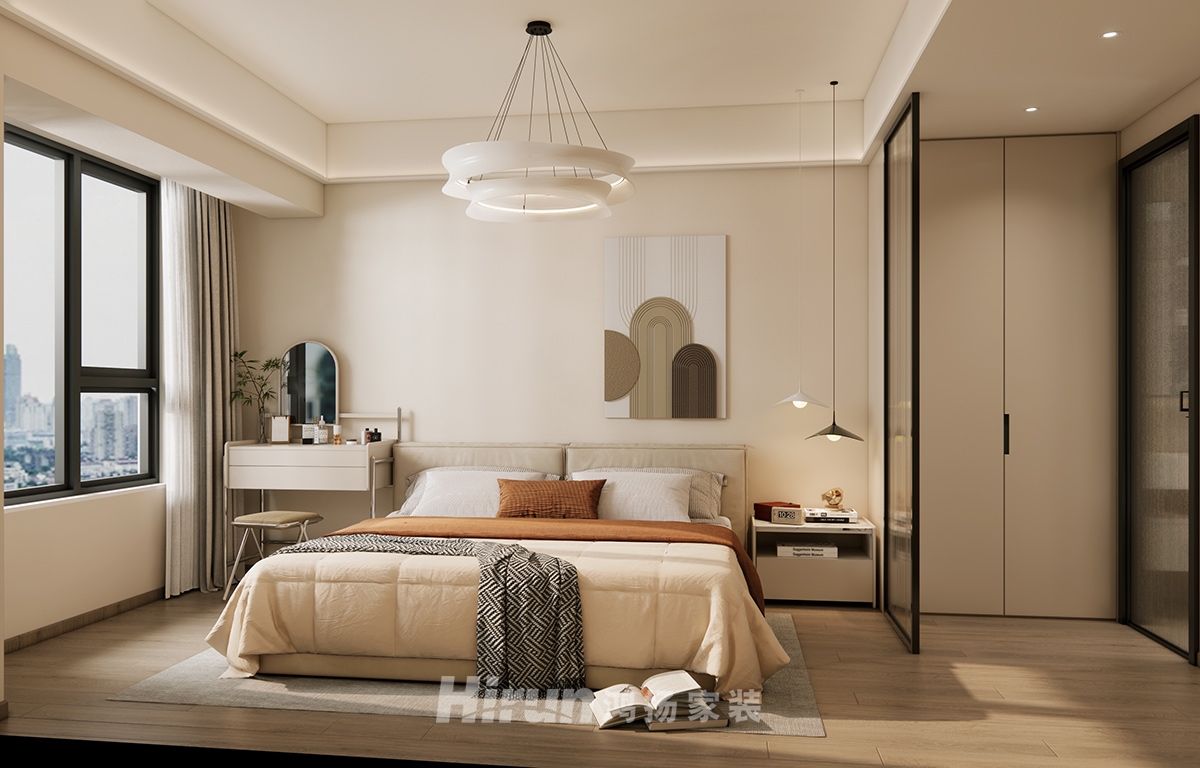 建發(fā)央著130㎡雅致現(xiàn)代三居室 裝修案例效果圖-2