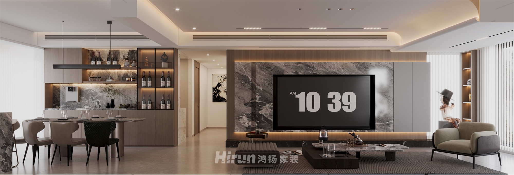 兆基璟宸府177㎡雅致現代四居室 裝修案例效果圖-1